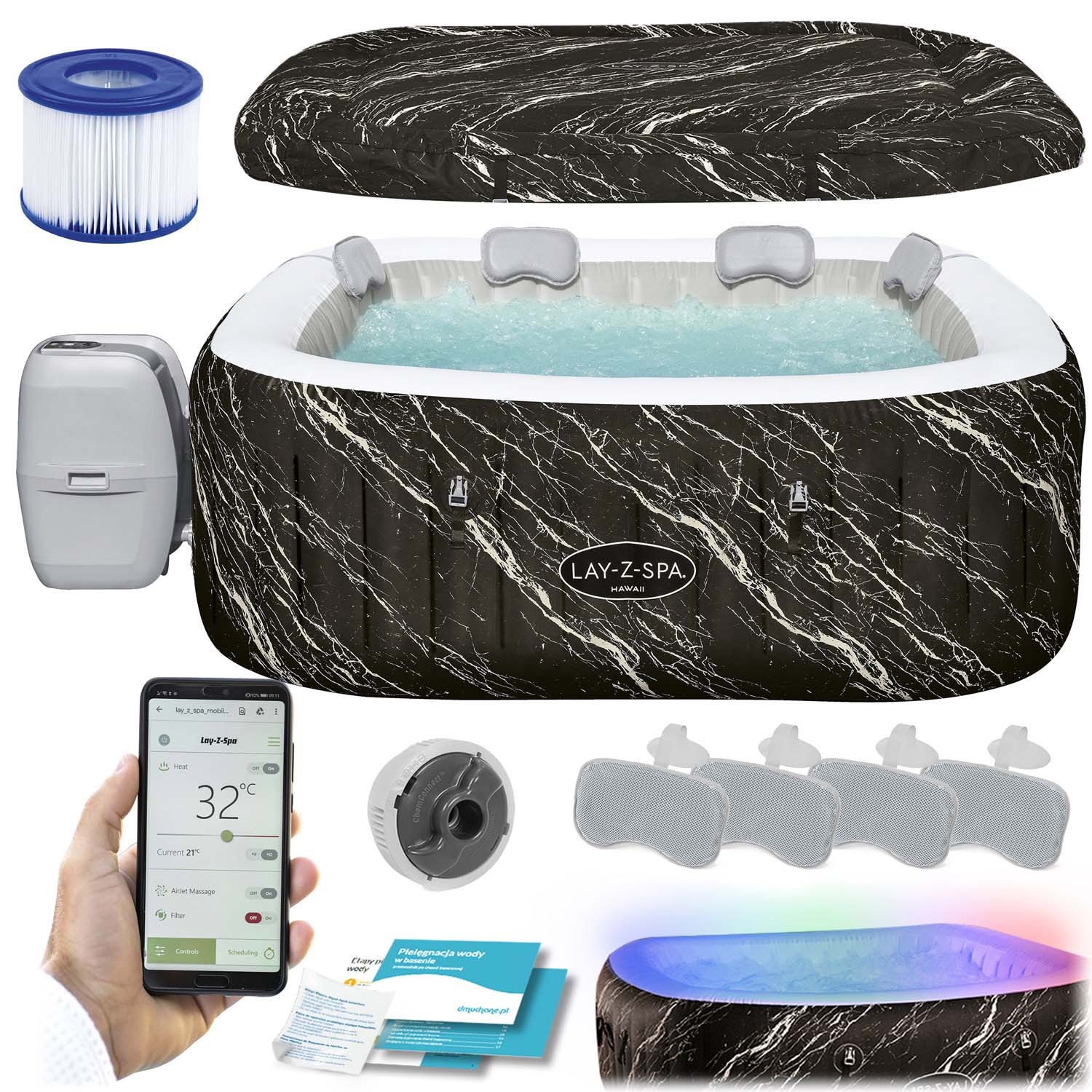 Lay-Z San Hawaii täispuhutav spaa 6-kohaline Bestway 60261