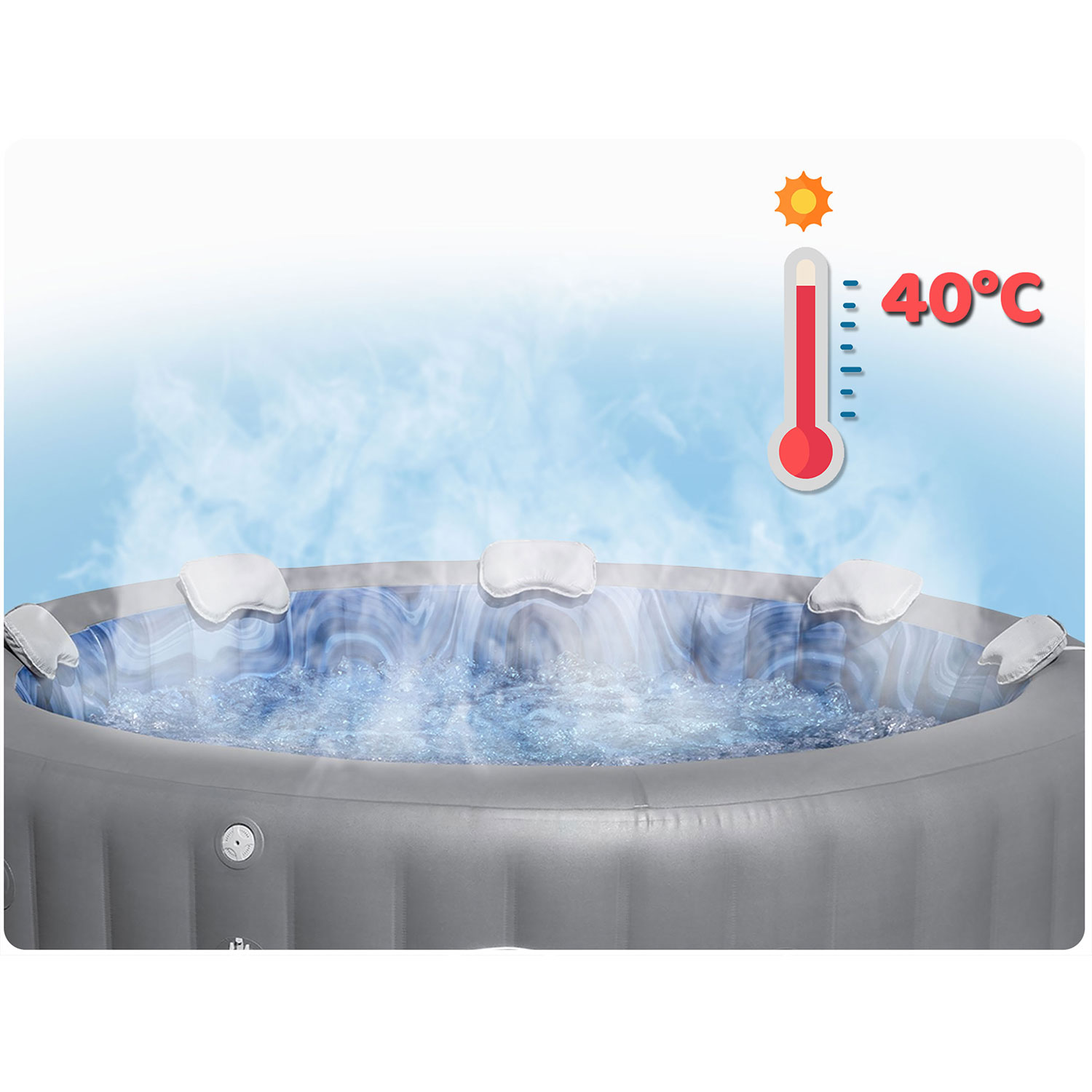 Lay-Z Santorini Pro 7-kohaline täispuhutav spaa Bestway 6001T - Image 10