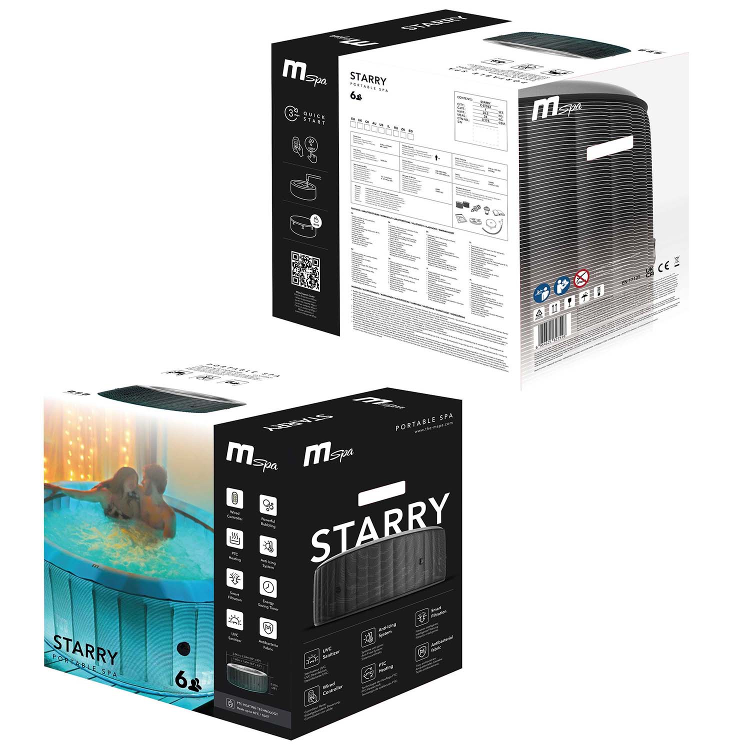 Tähistaevane 6-kohaline täispuhutav spaa mSpa - Image 7