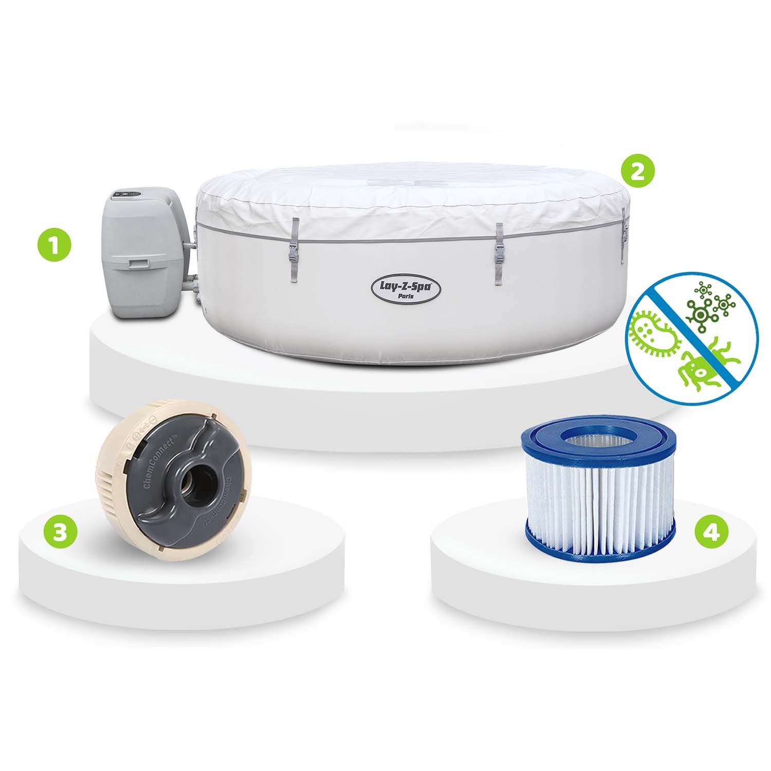 Lay-Z Paris täispuhutav spaa 6 inimesele Bestway 60013 - Image 5
