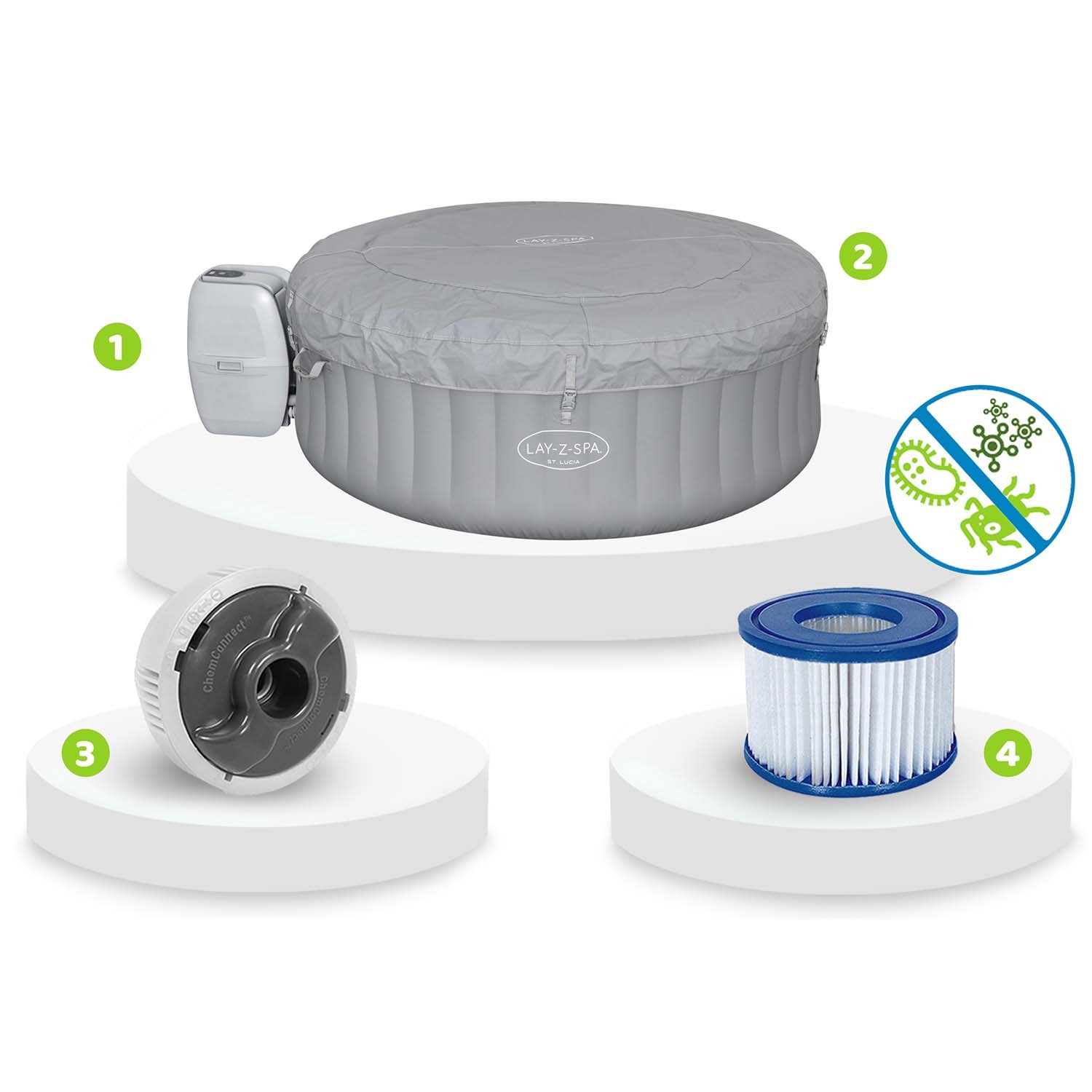 Lay-Z St. Lucia täispuhutav spaa neljale inimesele Bestway 60037 - Image 5