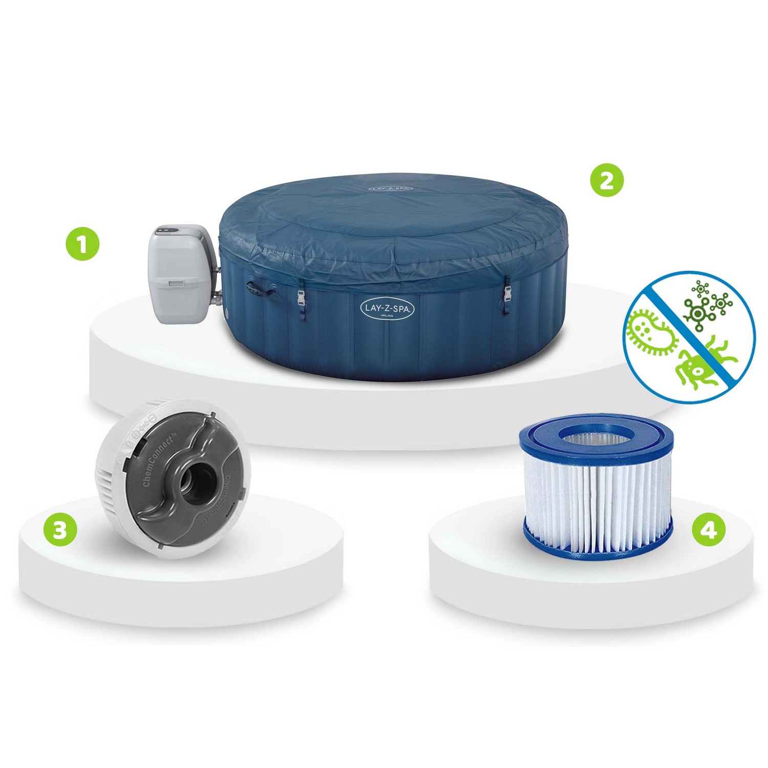 Lay-Z Milan täispuhutav spaa 6 inimesele Bestway 60029 - Image 7