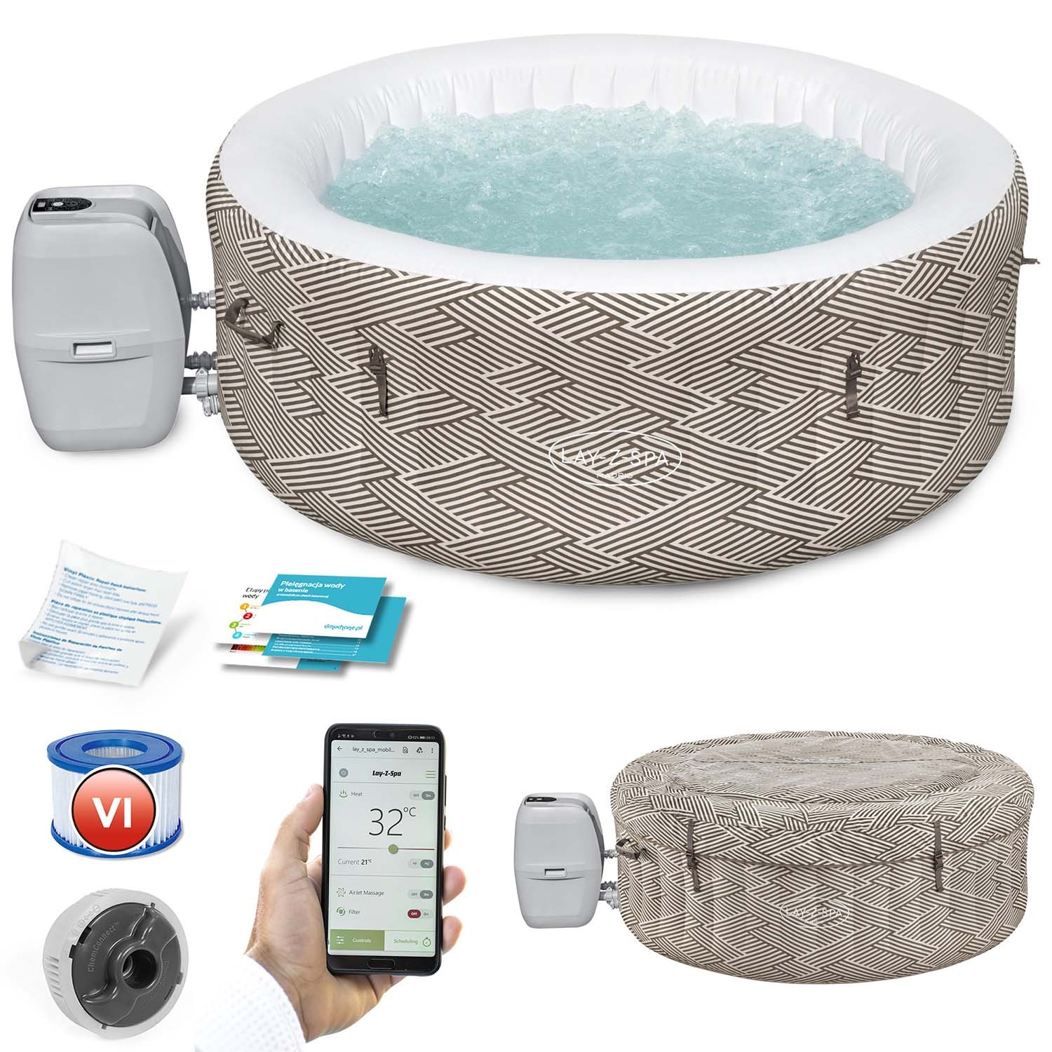 Lay-Z Madrid täispuhutav spaa 4 inimesele Bestway 60055