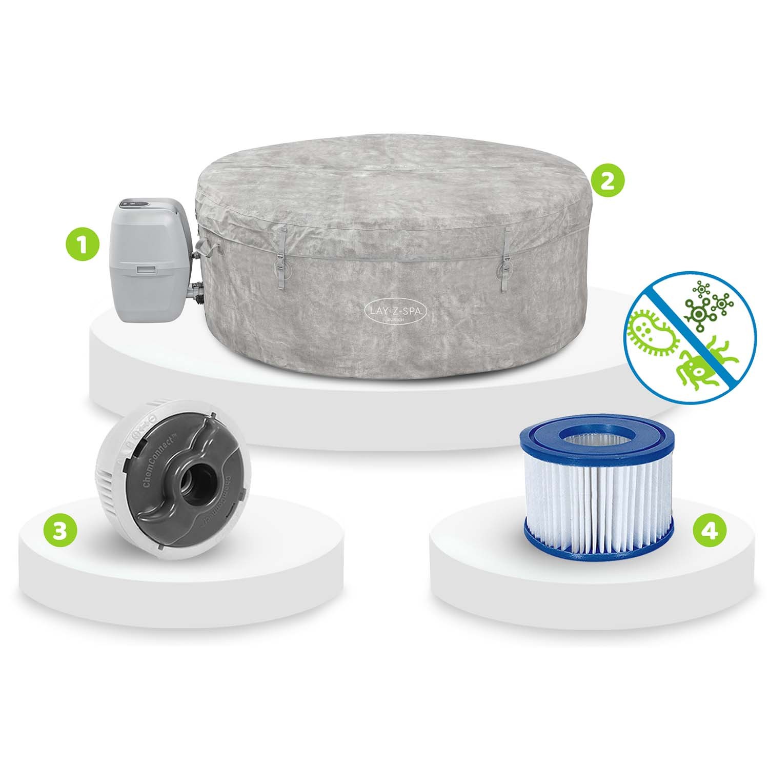 Lay-Z Zurich täispuhutav spaa 4 inimesele Bestway 60065 - Image 10