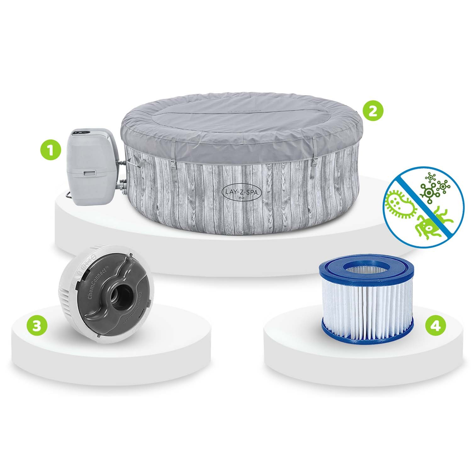 Täispuhutav mullivann Lay-Z Fiji, 4 inimesele, Bestway, 60085 - Image 11