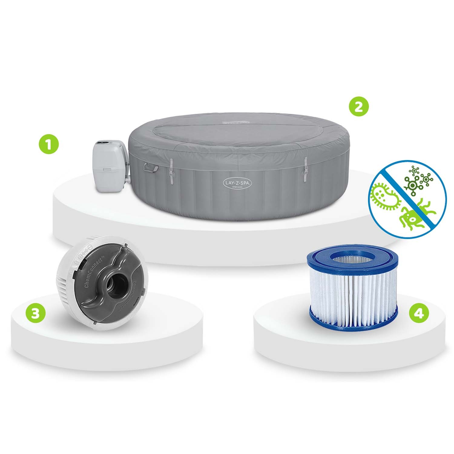 Lay-Z Grenada täispuhutav spaa 8 inimesele Bestway 60135 - Image 10