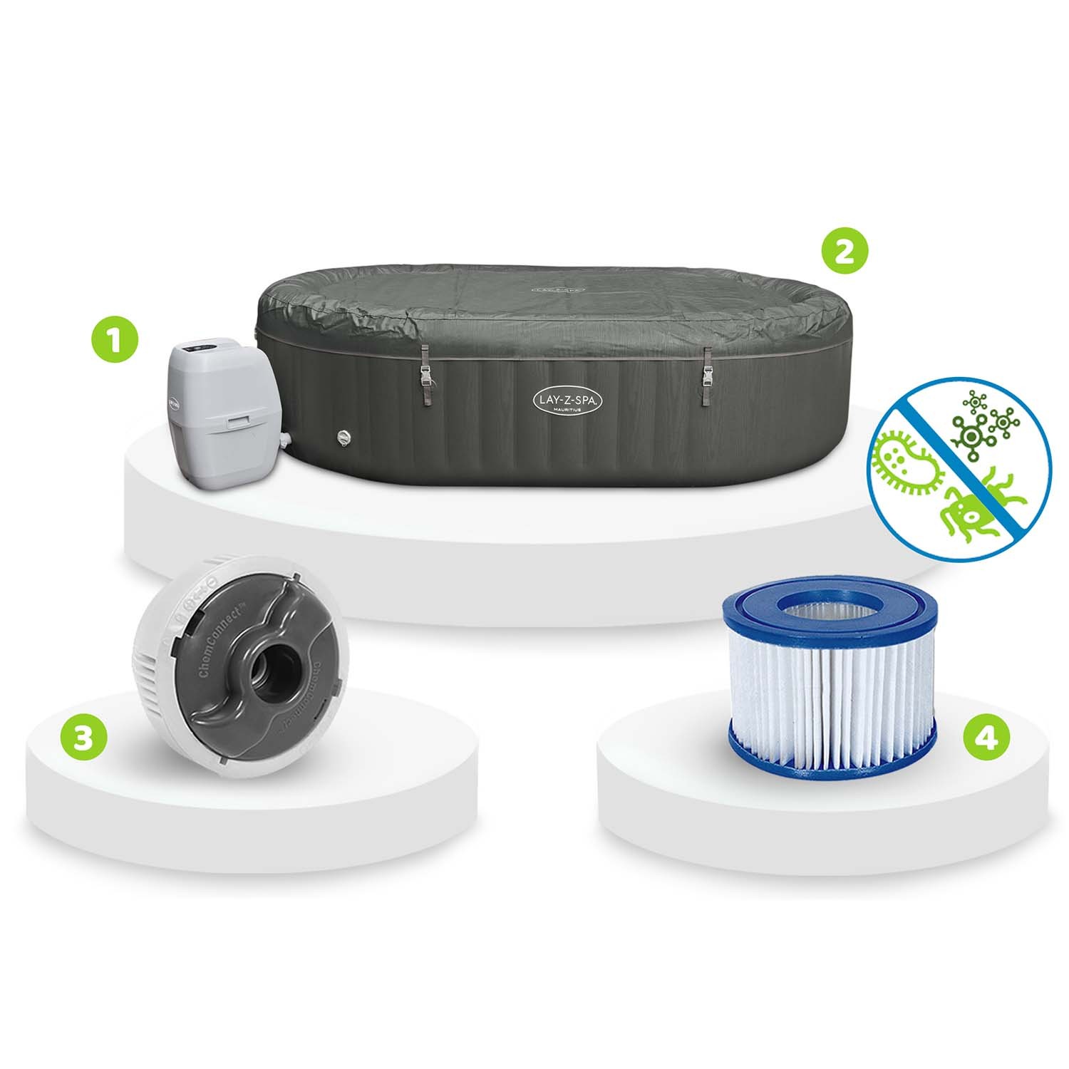 Lay-Z Mauritius täispuhutav spaa 7-kohaline Bestway 60067 - Image 9