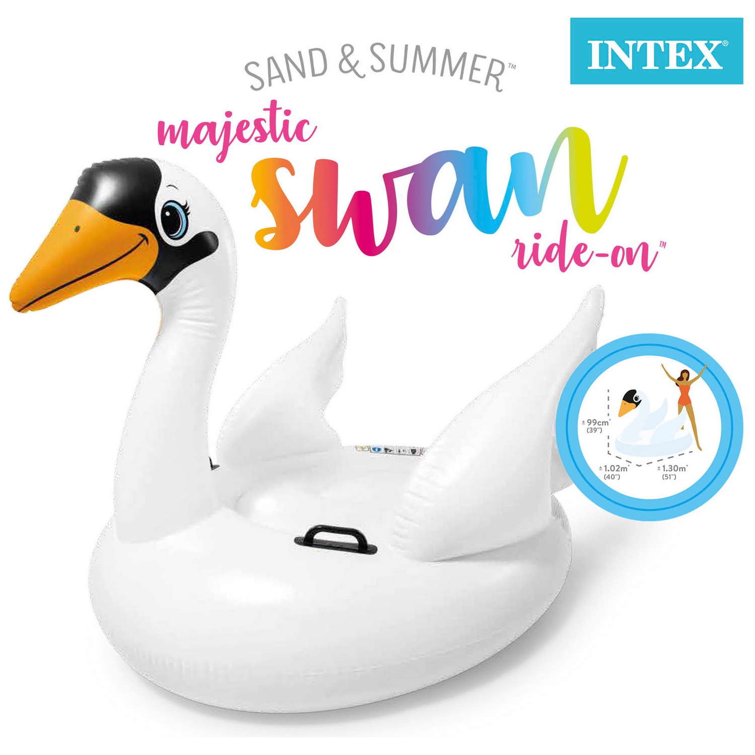 Täispuhutav madrats Swan 130 x 102 x 99 cm INTEX 57557 - Image 3