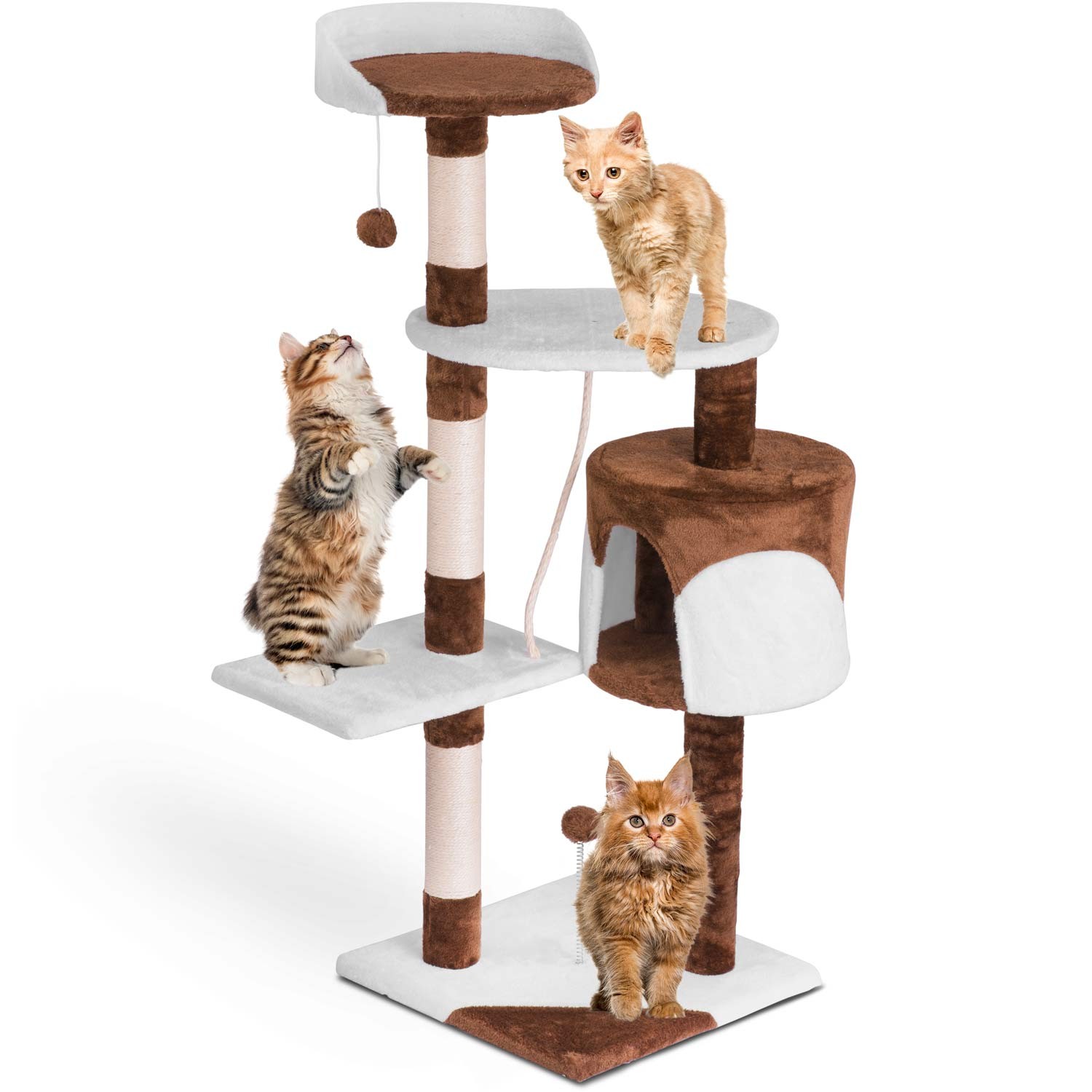 Kassi kraapimispost 112 cm DR-260 Pethaus pruun ja valge