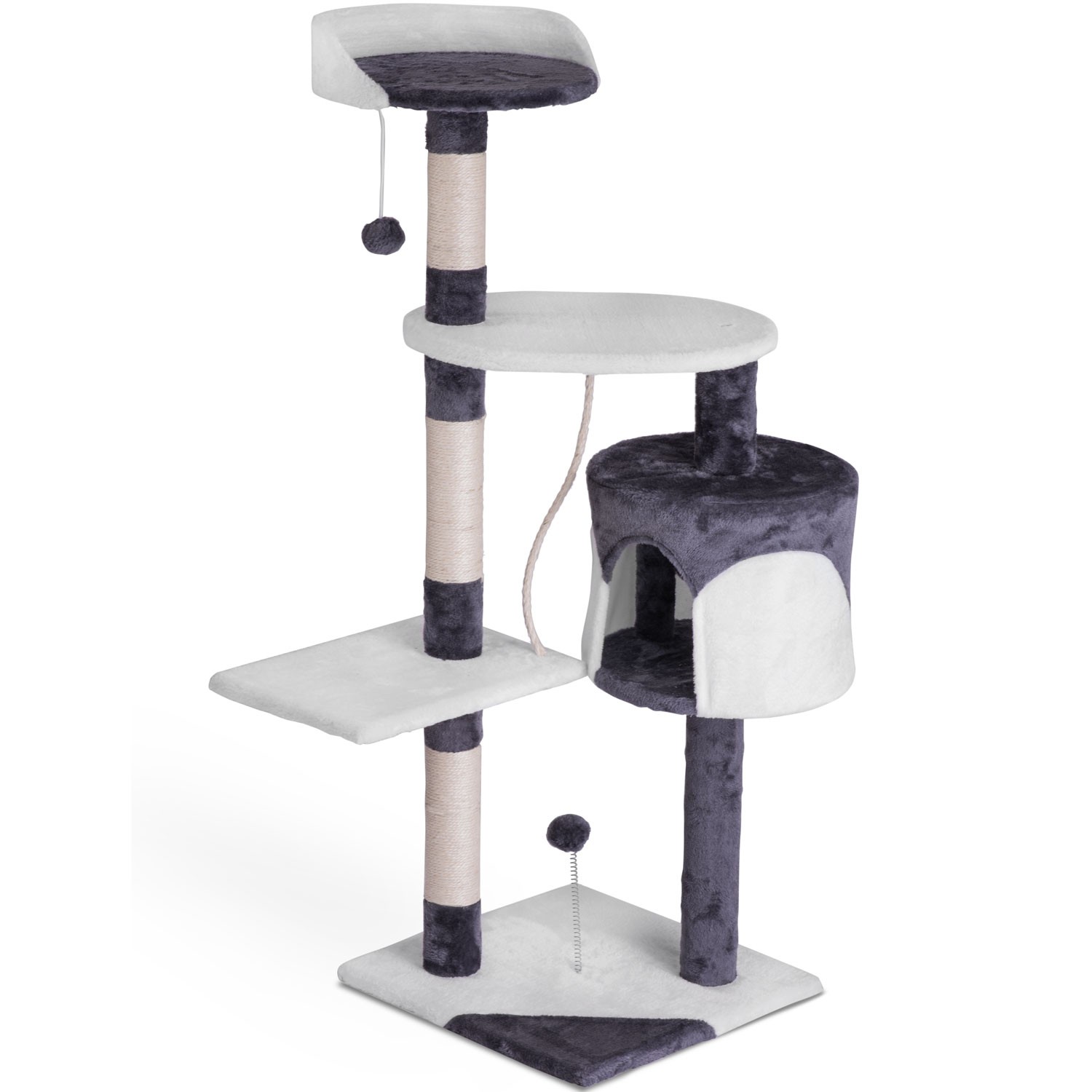 Kassi kraapimispost 112 cm DR-261 Pethaus hall ja valge - Image 2