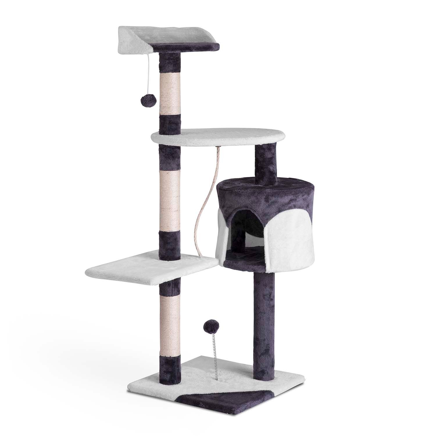 Kassi kraapimispost 112 cm DR-261 Pethaus hall ja valge - Image 3