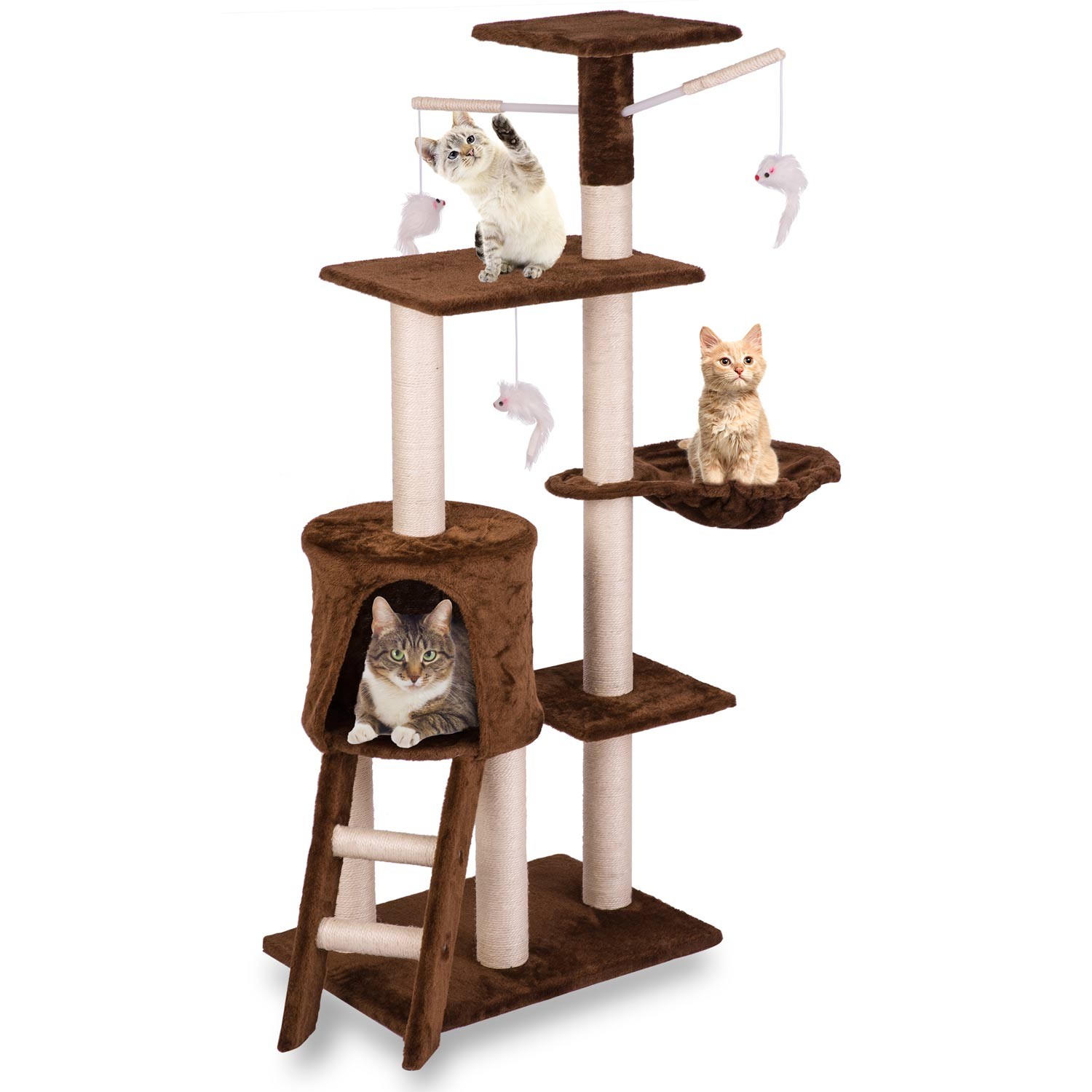 Kassi kraapimispost 140 cm DR-262 Pethaus hiirega, pruun