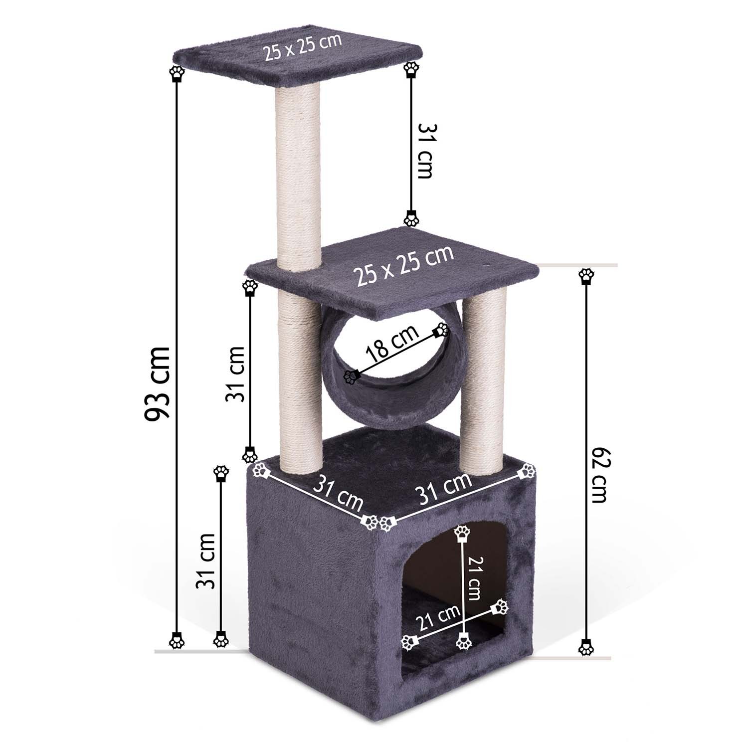 Kassi kraapimispost 93 cm DR-259 Pethaus hiirega, hall - Image 5