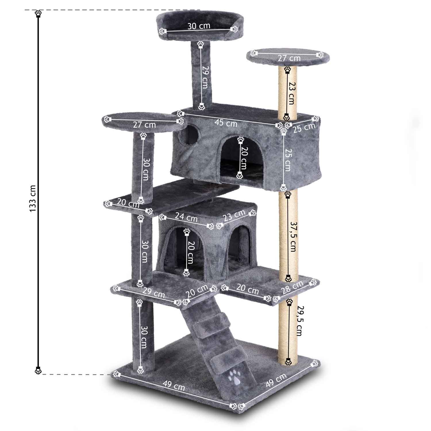 Kassi kraapimispost hall 130 cm DR-212 hall - Image 2