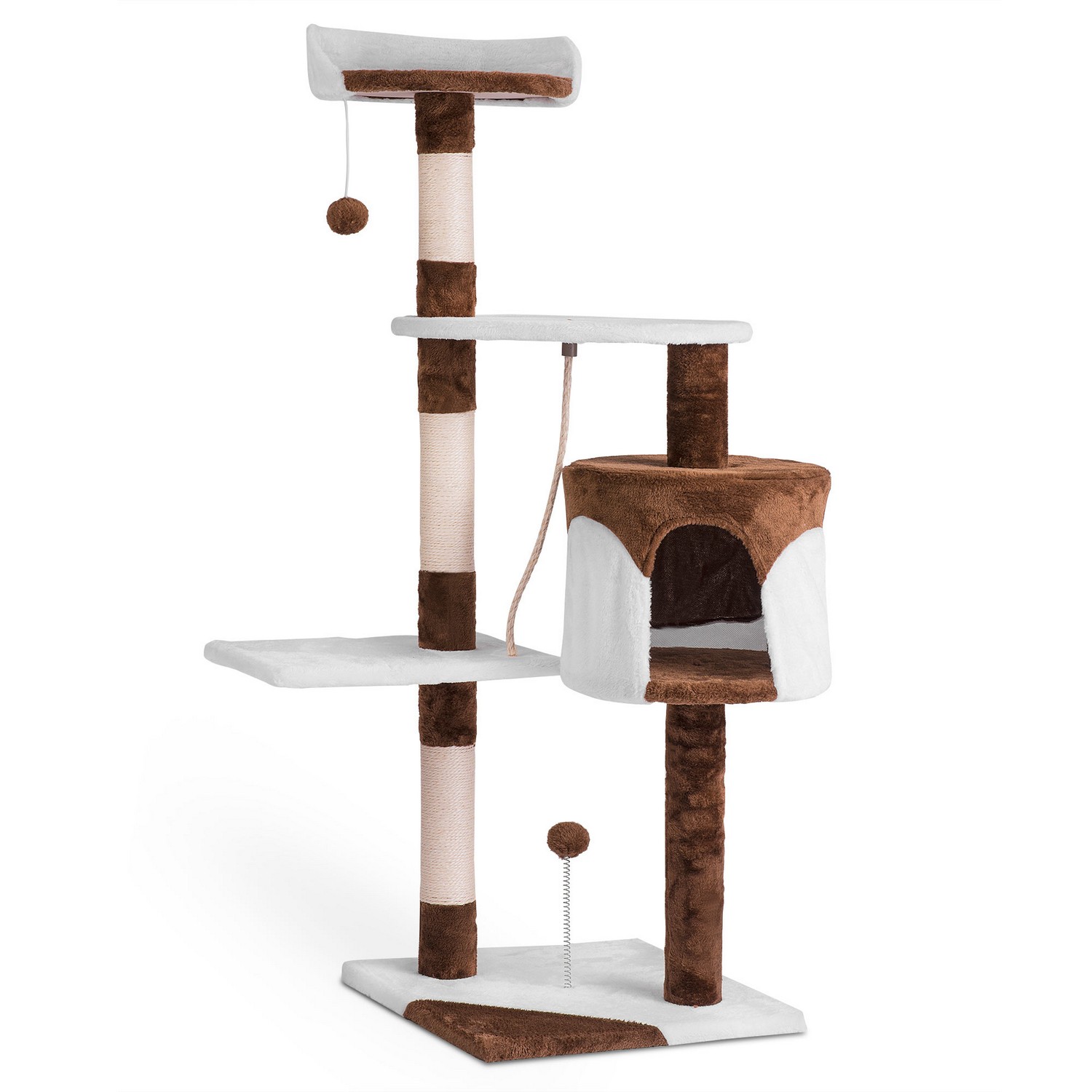 Kassi kraapimispost 112 cm DR-260 Pethaus pruun ja valge - Image 4