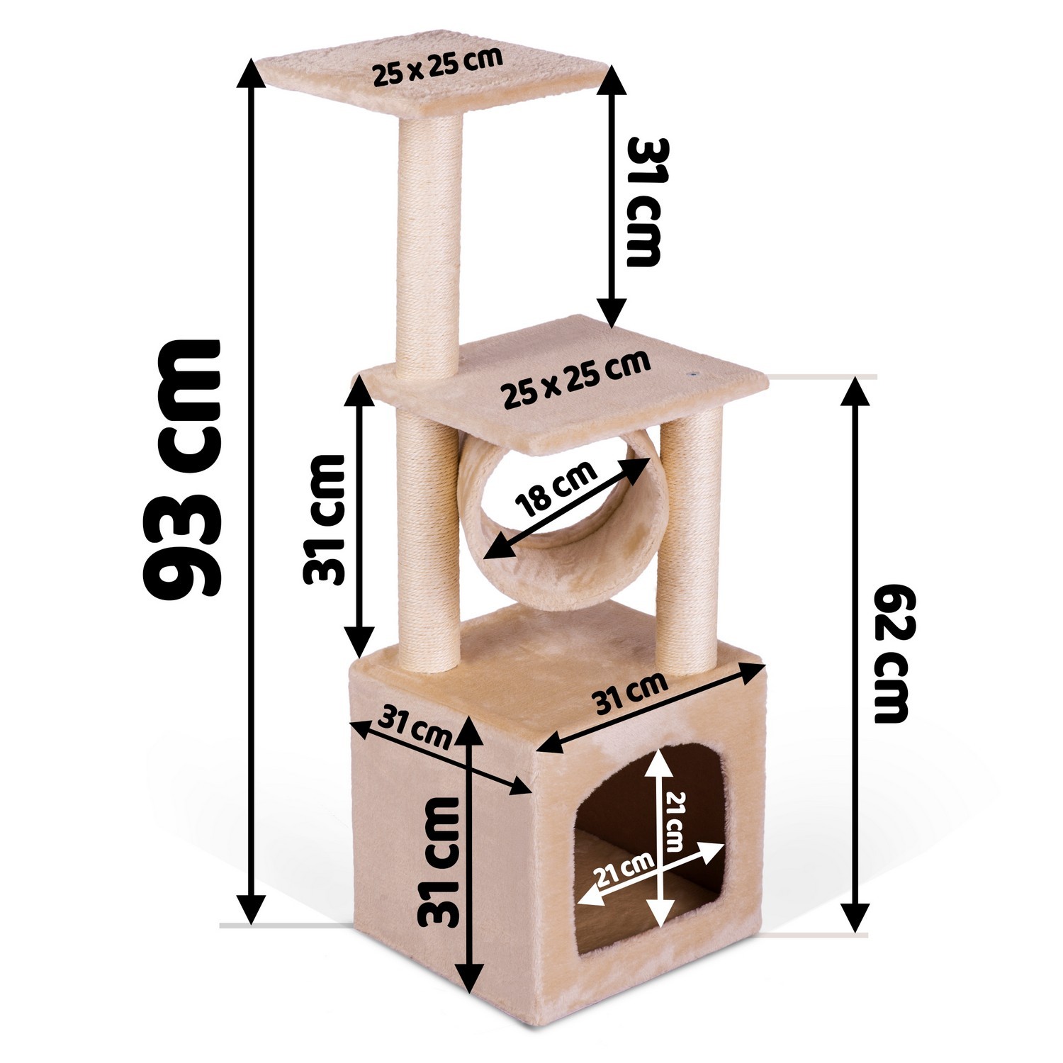 Kassi kraapimispost 93 cm DR-258 Pethaus kreemjas - Image 5