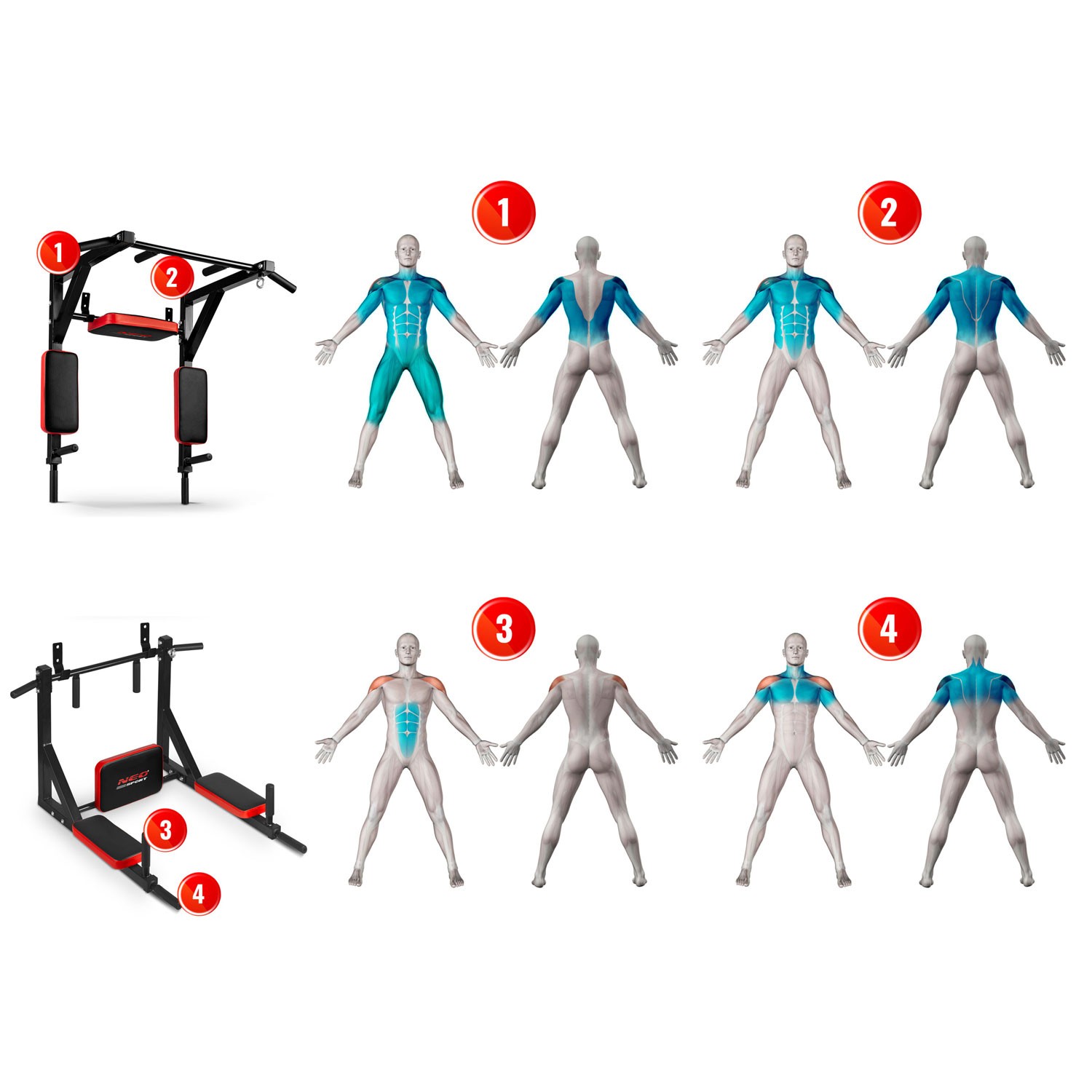 Seinale kinnitatav seljatoega lõuatõmbekang NS-319 - Image 15