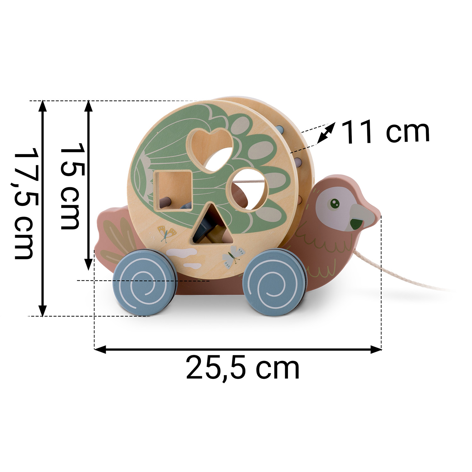 Puidust tõmmatav mänguasi Papagoi NK-854 Nukido - Image 4