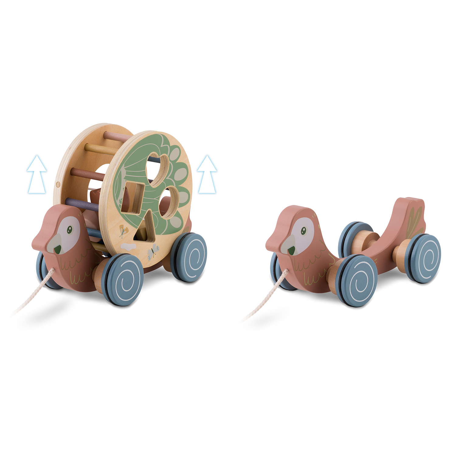 Puidust tõmmatav mänguasi Papagoi NK-854 Nukido - Image 10