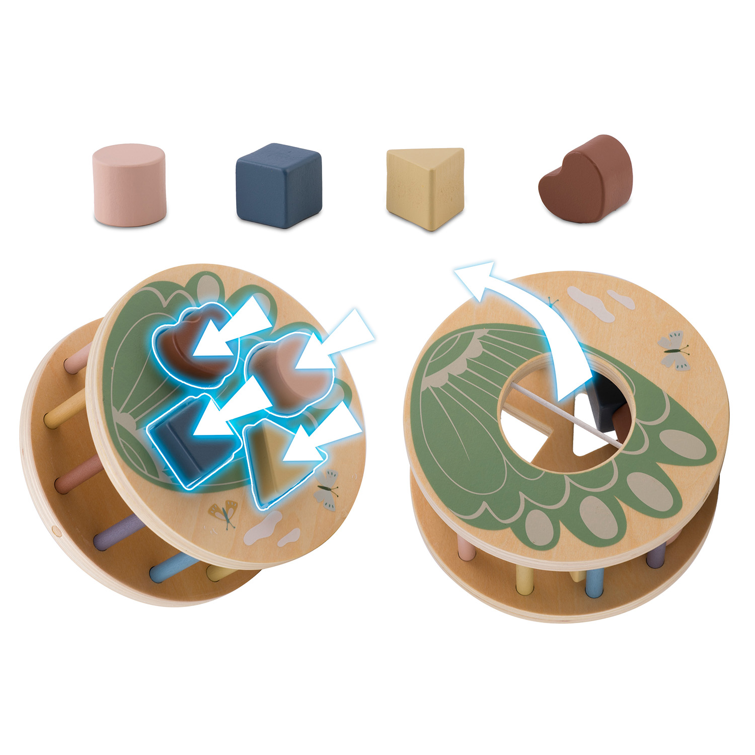 Puidust tõmmatav mänguasi Papagoi NK-854 Nukido - Image 11