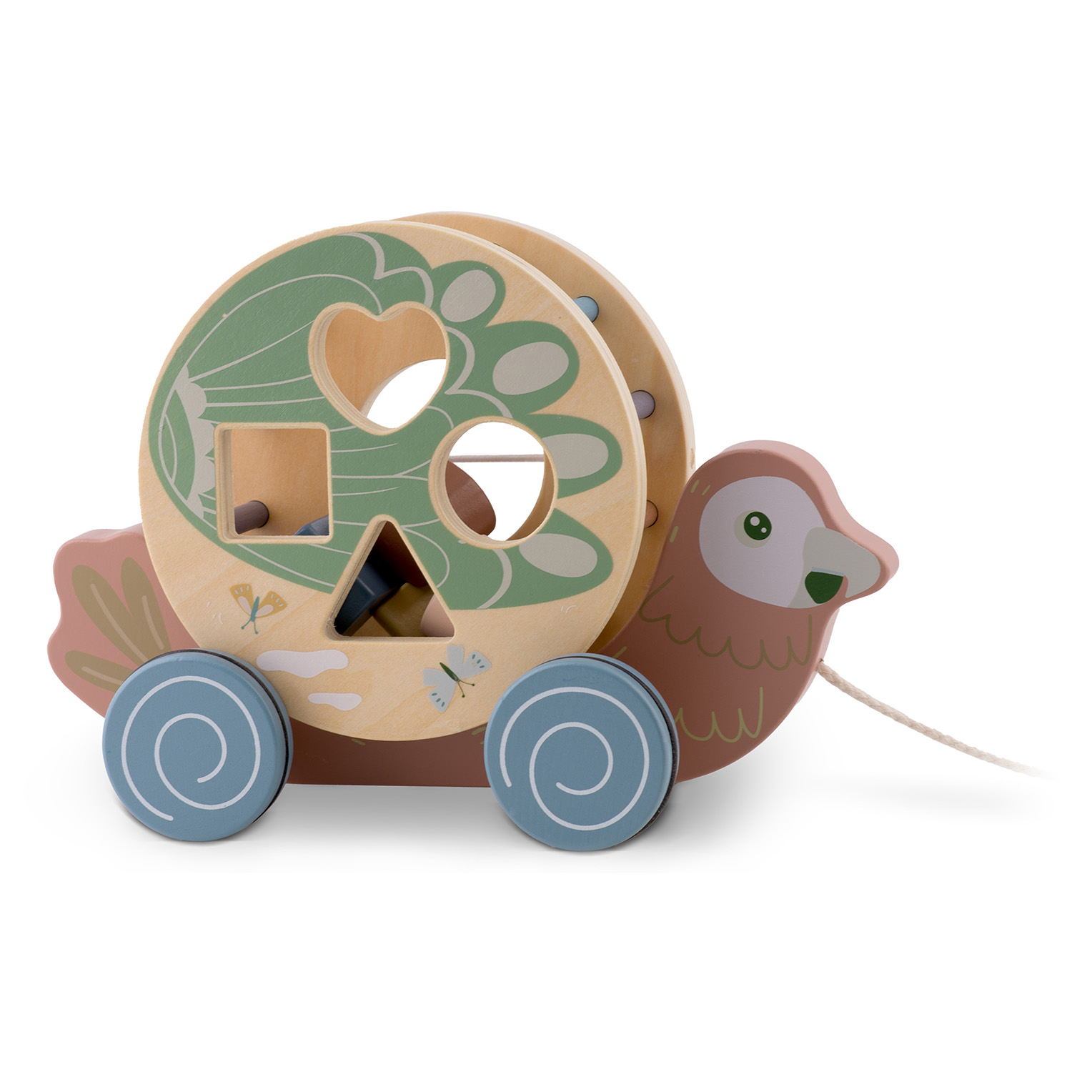 Puidust tõmmatav mänguasi Papagoi NK-854 Nukido - Image 12