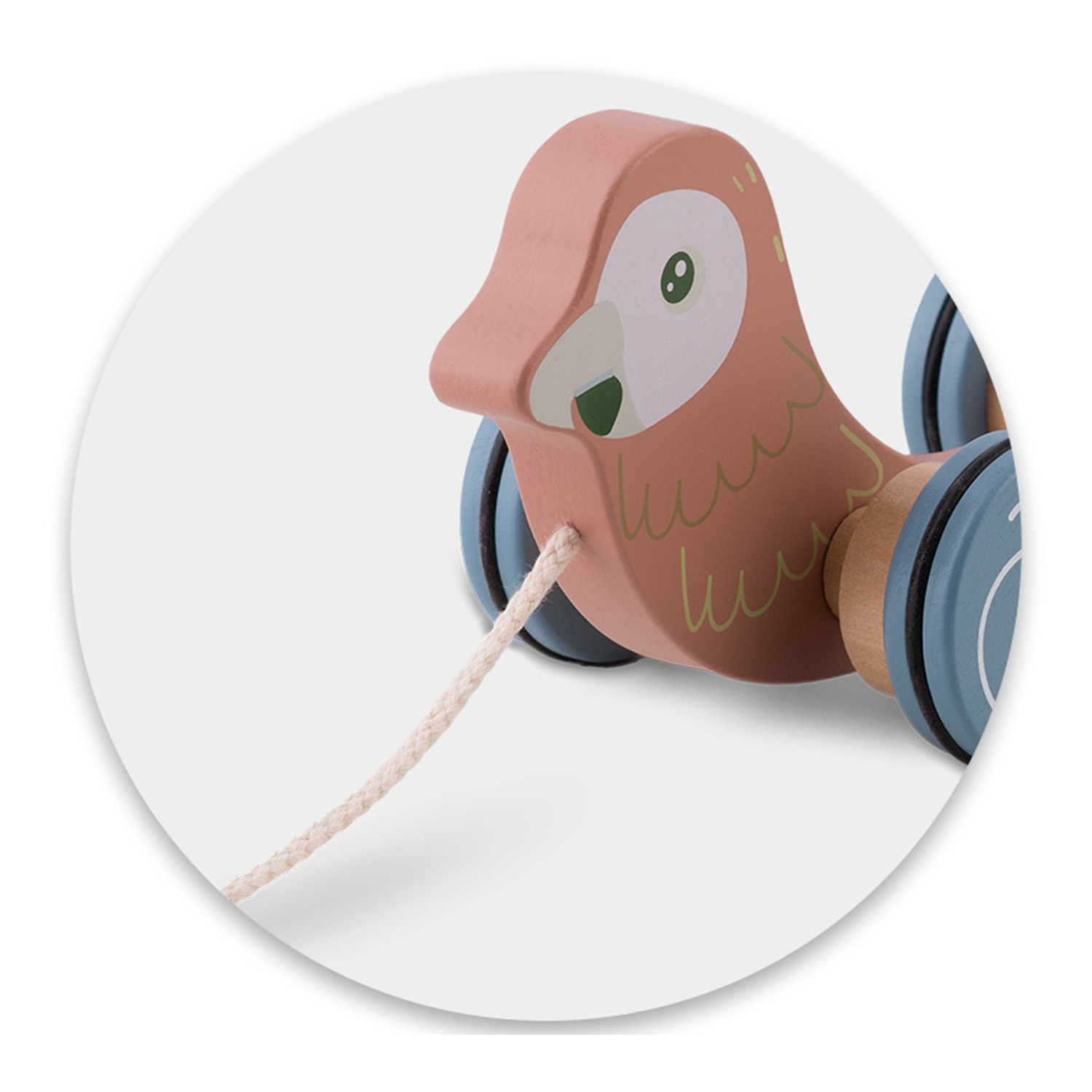 Puidust tõmmatav mänguasi Papagoi NK-854 Nukido - Image 7