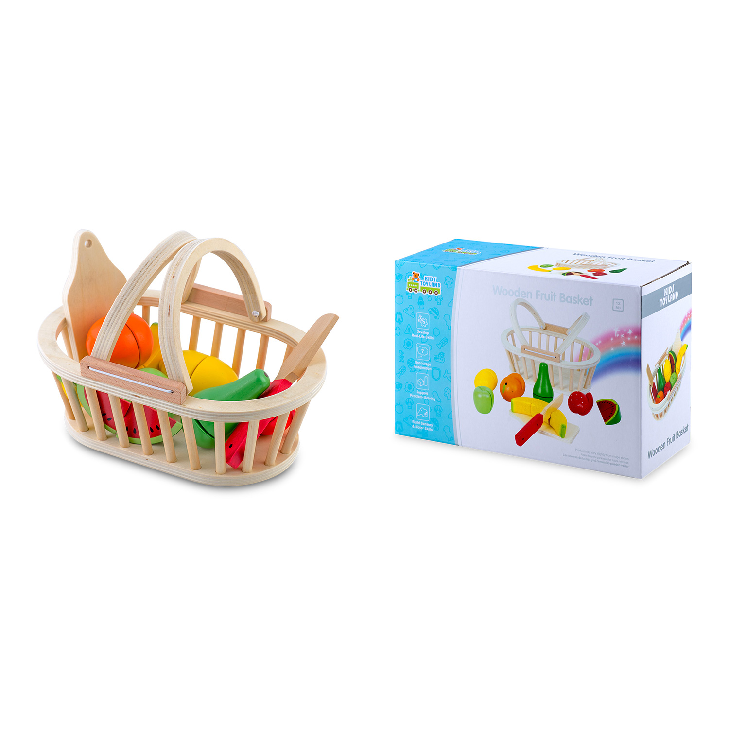 Puidust mänguasjakorv puuviljadega lõikamiseks 9 tk RK-870 Ricokids - Image 8