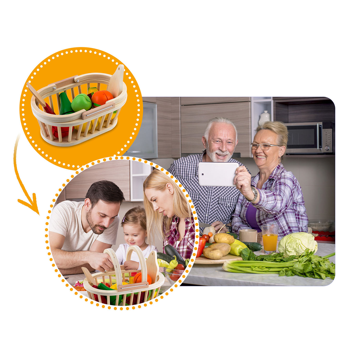 Puidust mänguasjakorv puuviljadega lõikamiseks 9 tk RK-870 Ricokids - Image 9