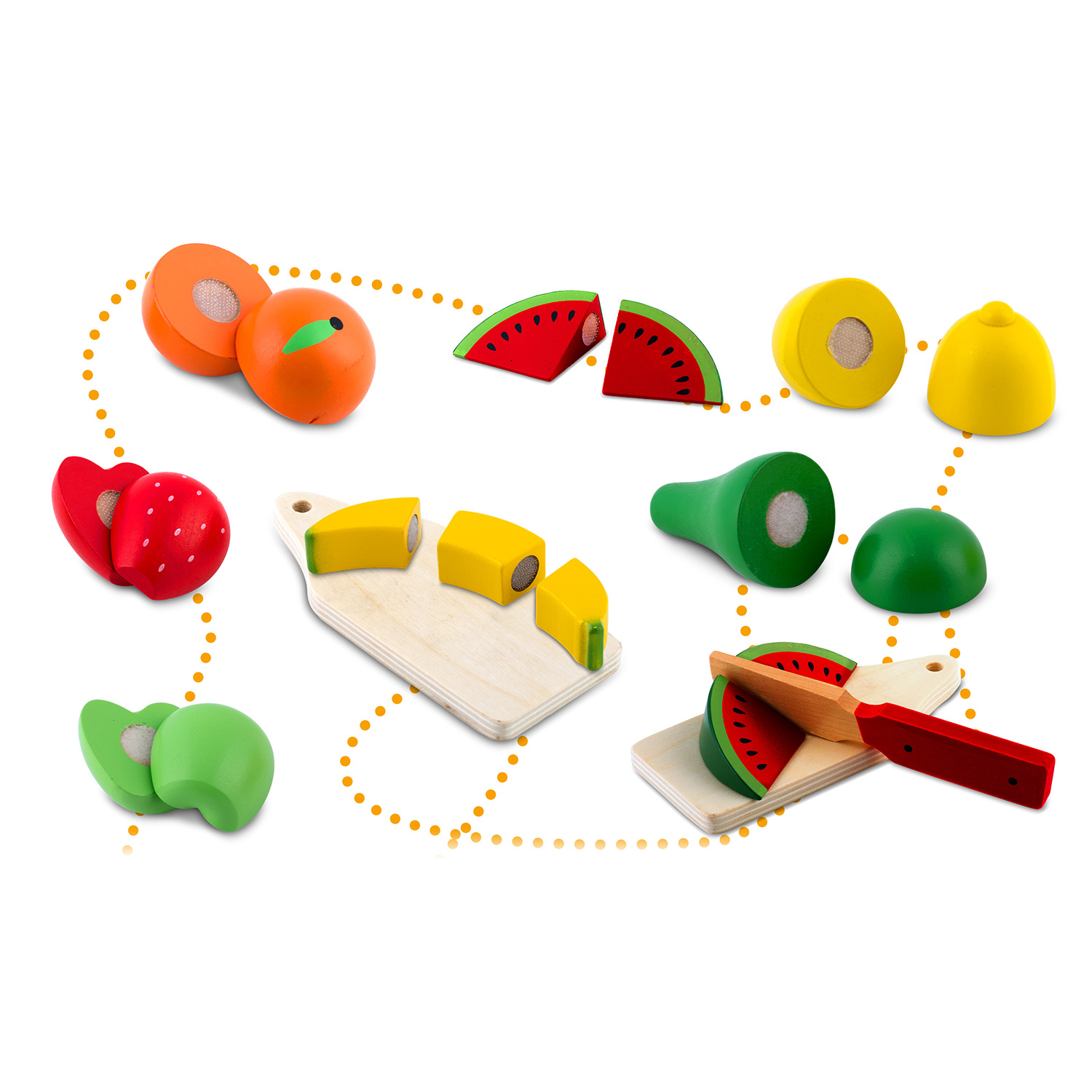 Puidust mänguasjakorv puuviljadega lõikamiseks 9 tk RK-870 Ricokids - Image 11