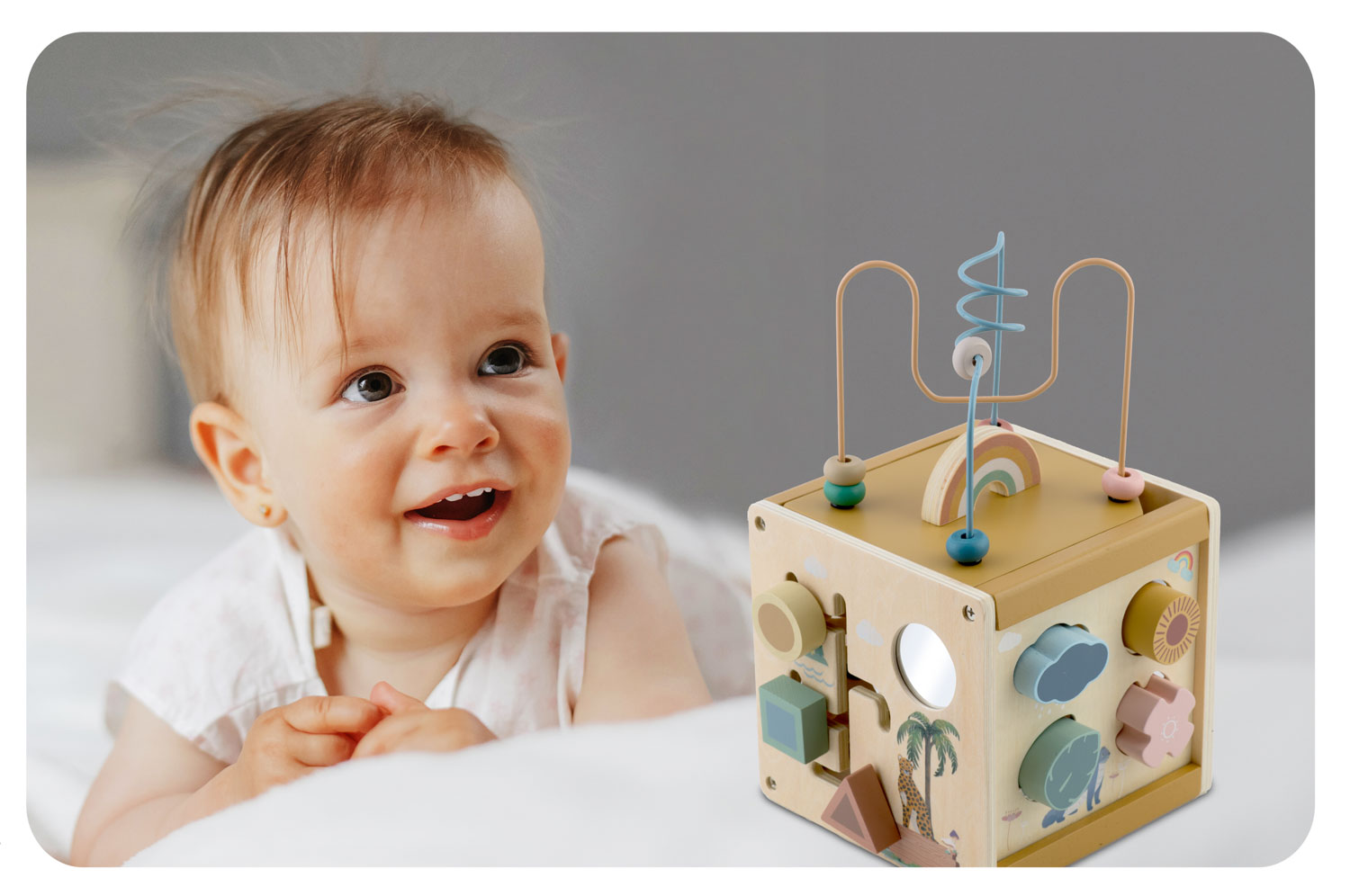 Puidust sensoorne mängukuubik NK-861 Nukido - Image 8