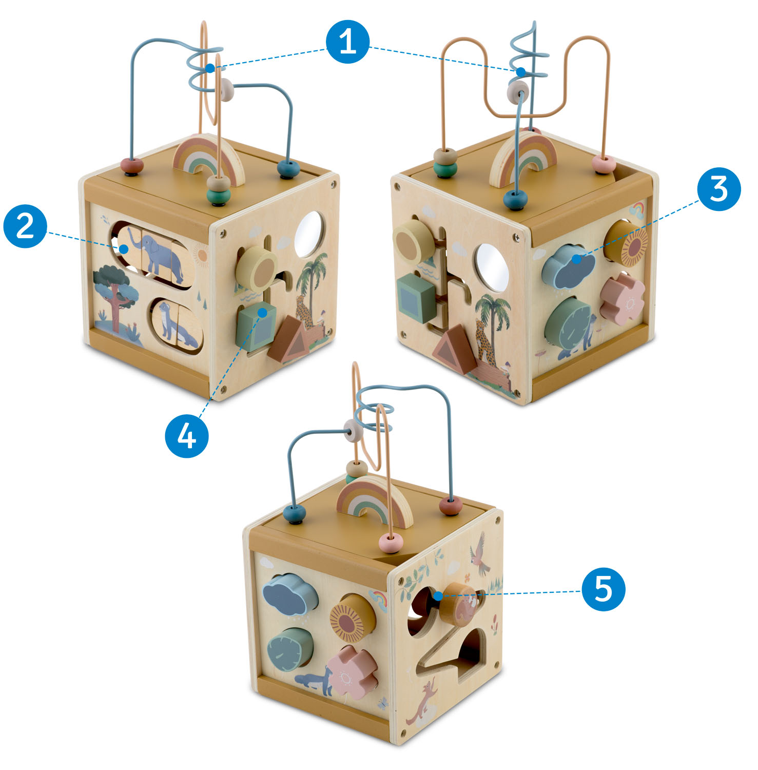 Puidust sensoorne mängukuubik NK-861 Nukido - Image 9