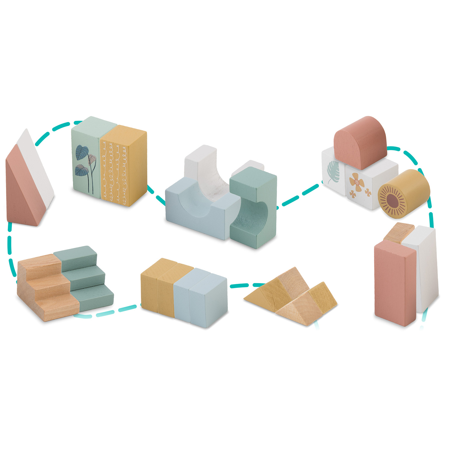 Puidust tõmbamismänguasi klotsidega NK-853 Nukido - Image 5