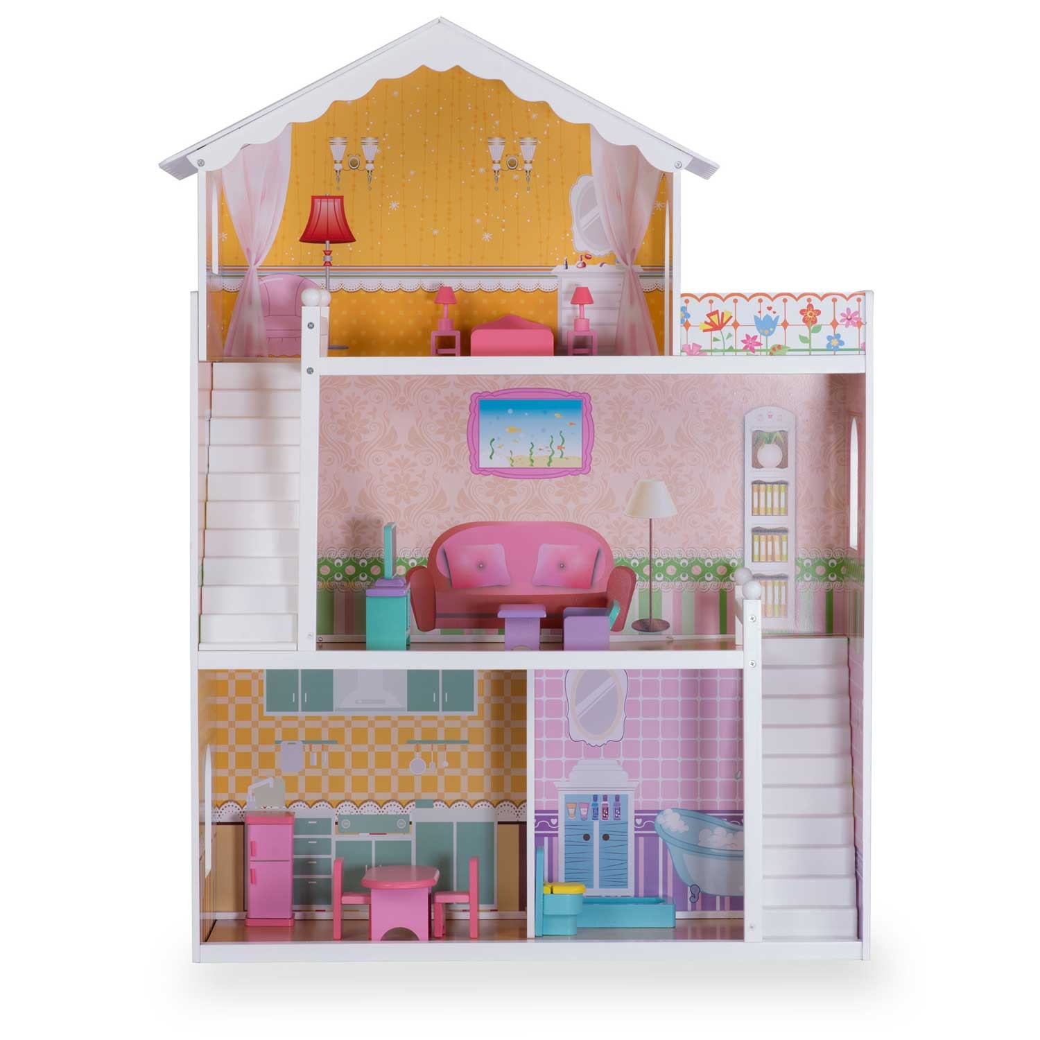 Suur kolmekorruseline puidust nukumaja + mööbel + terrass - Image 3