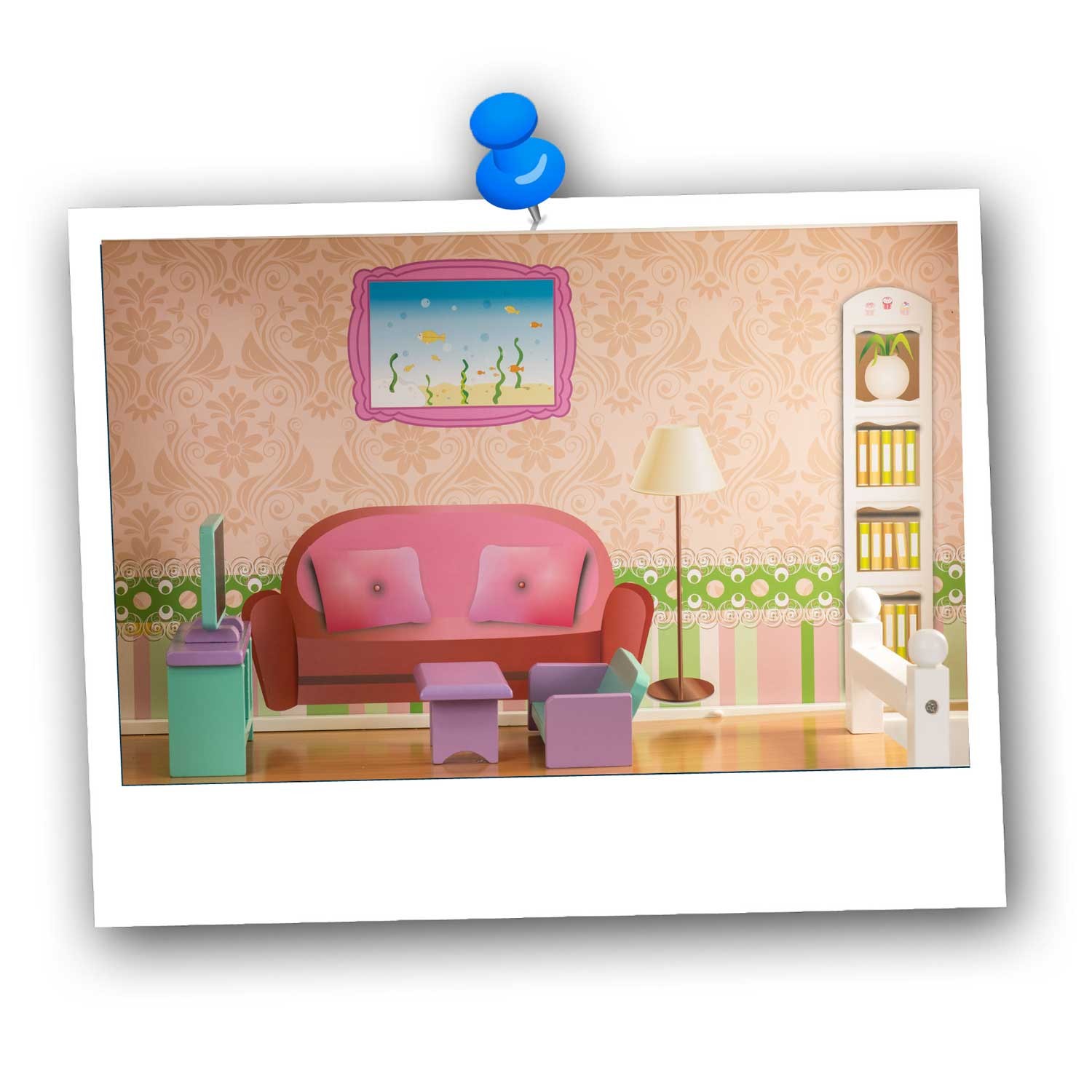 Suur kolmekorruseline puidust nukumaja + mööbel + terrass - Image 8