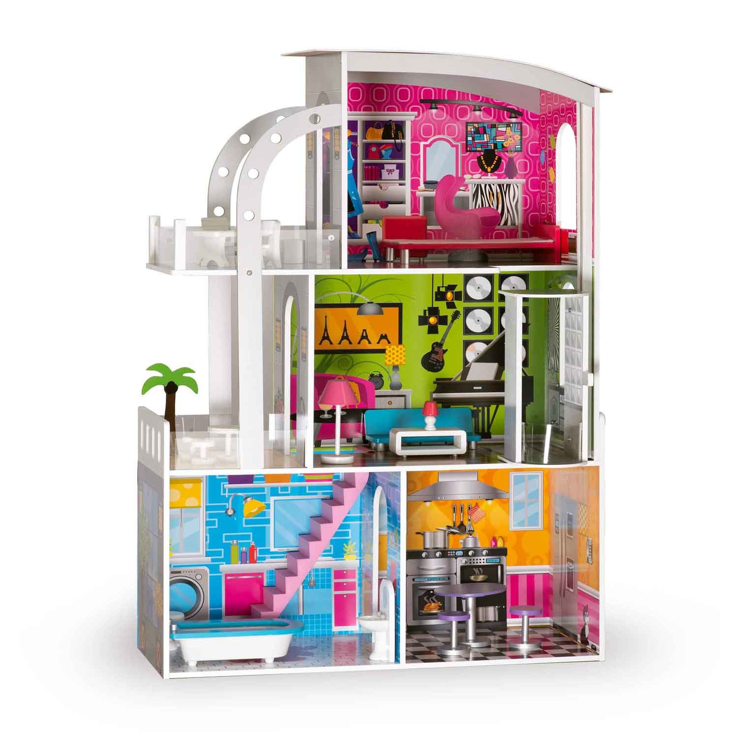 Suur kolmekorruseline puidust nukumaja + mööbel + terrass + lift - Image 2