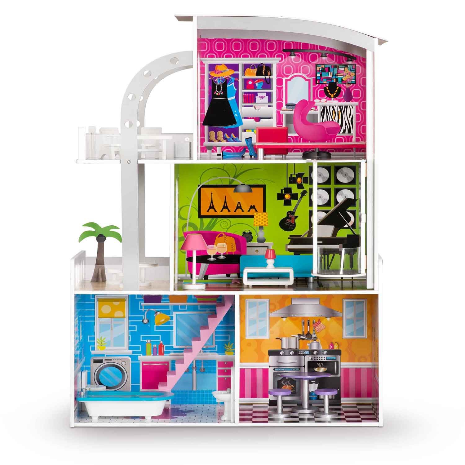 Suur kolmekorruseline puidust nukumaja + mööbel + terrass + lift - Image 3