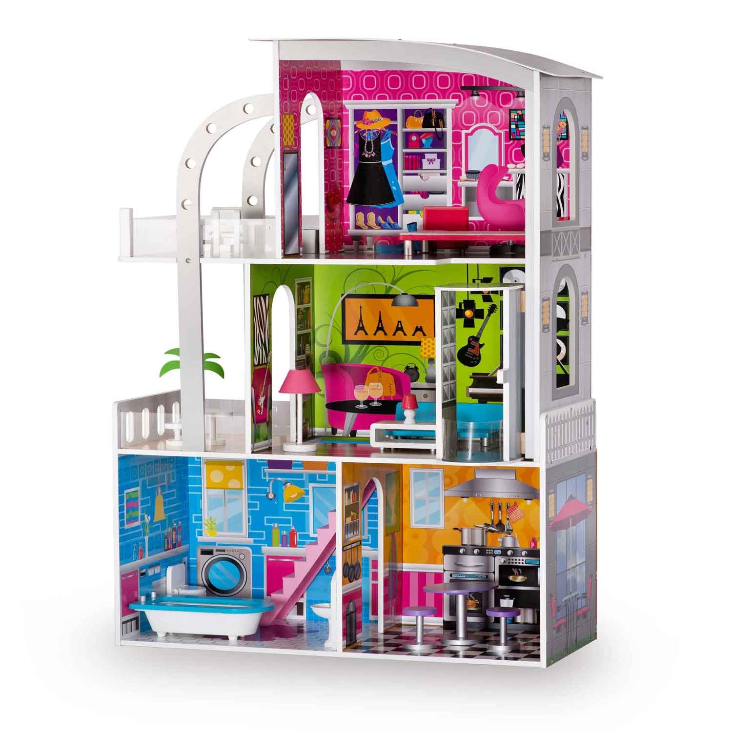 Suur kolmekorruseline puidust nukumaja + mööbel + terrass + lift - Image 4