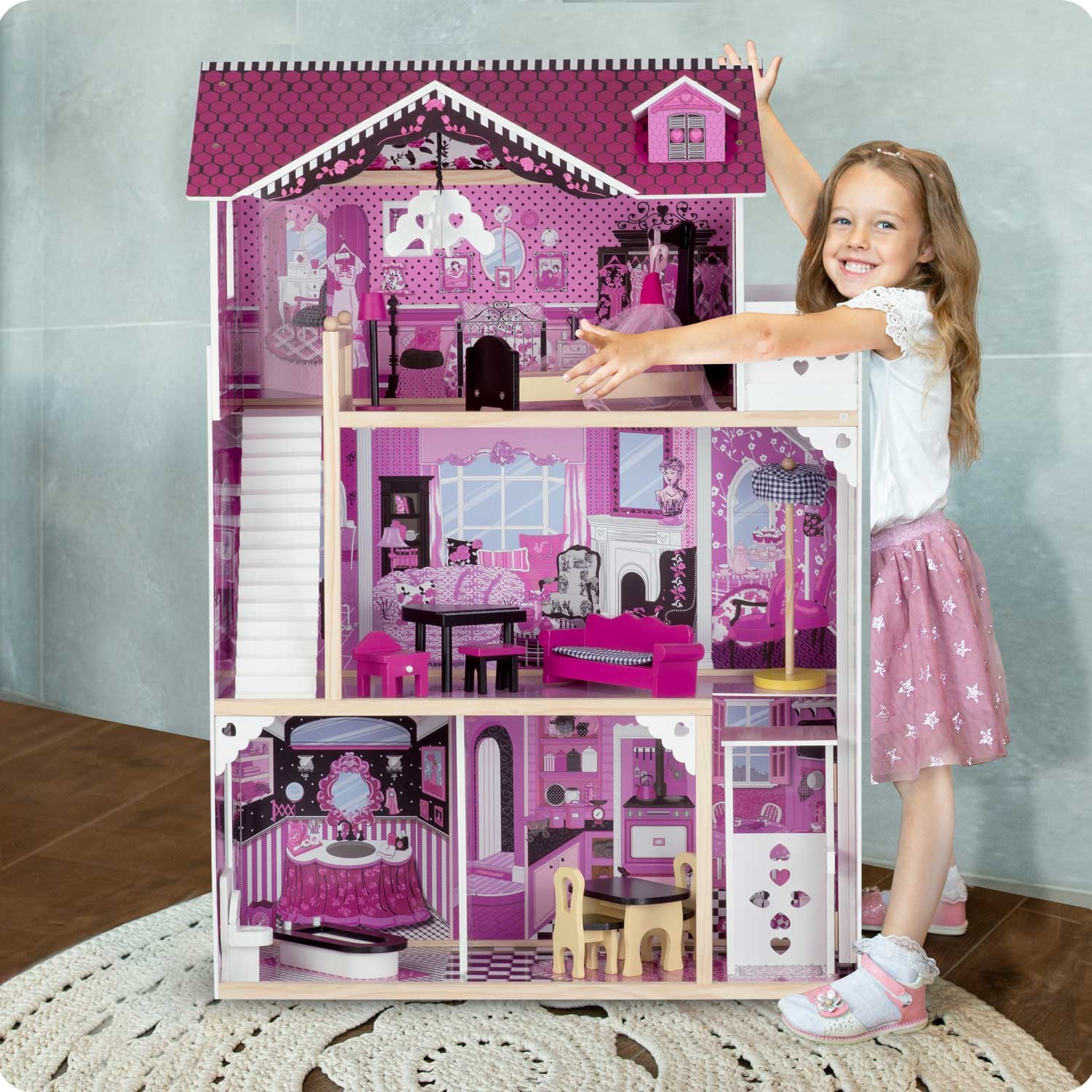 Suur kolmekorruseline puidust nukumaja liftiga - Image 5