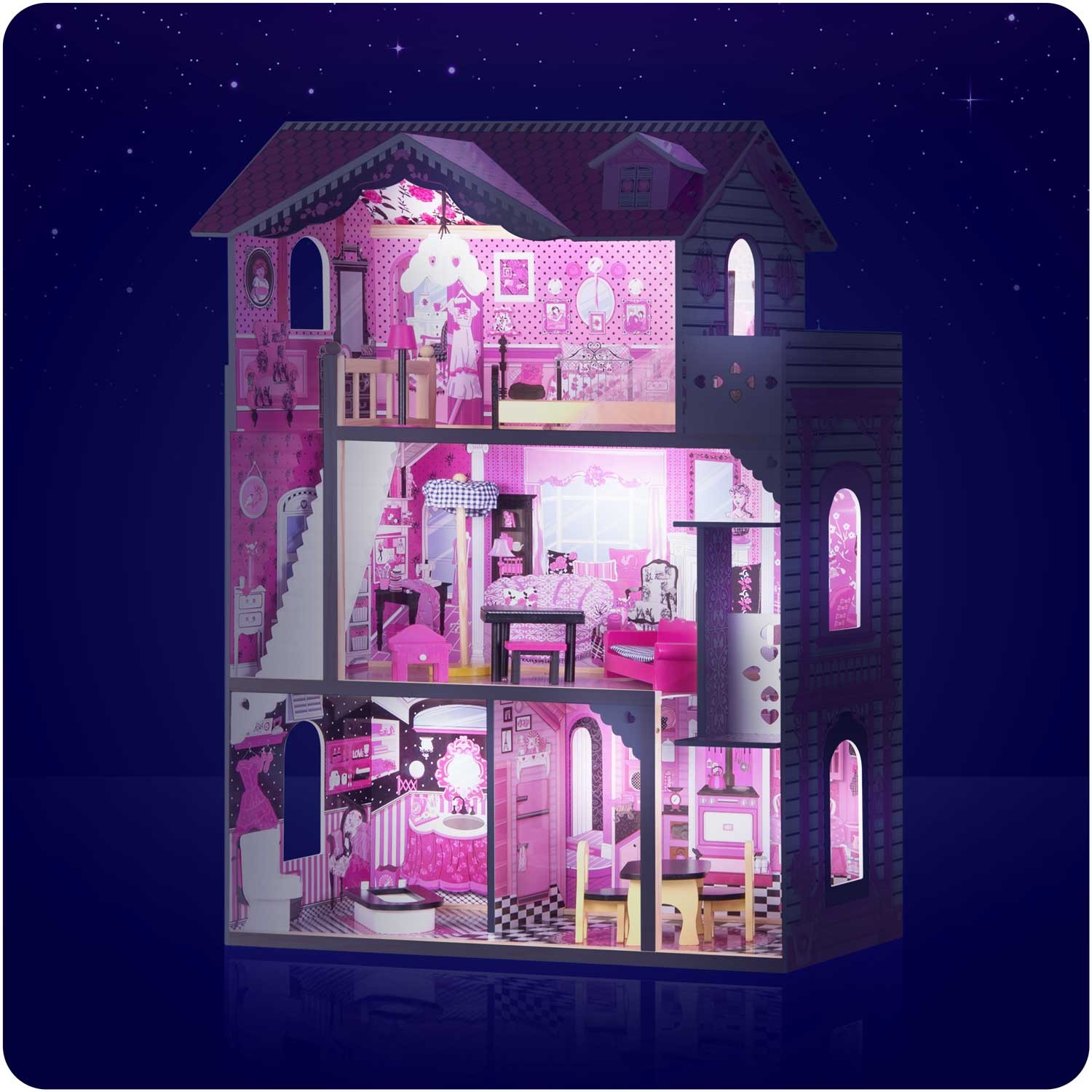 Suur kolmekorruseline puidust nukumaja liftiga - Image 7