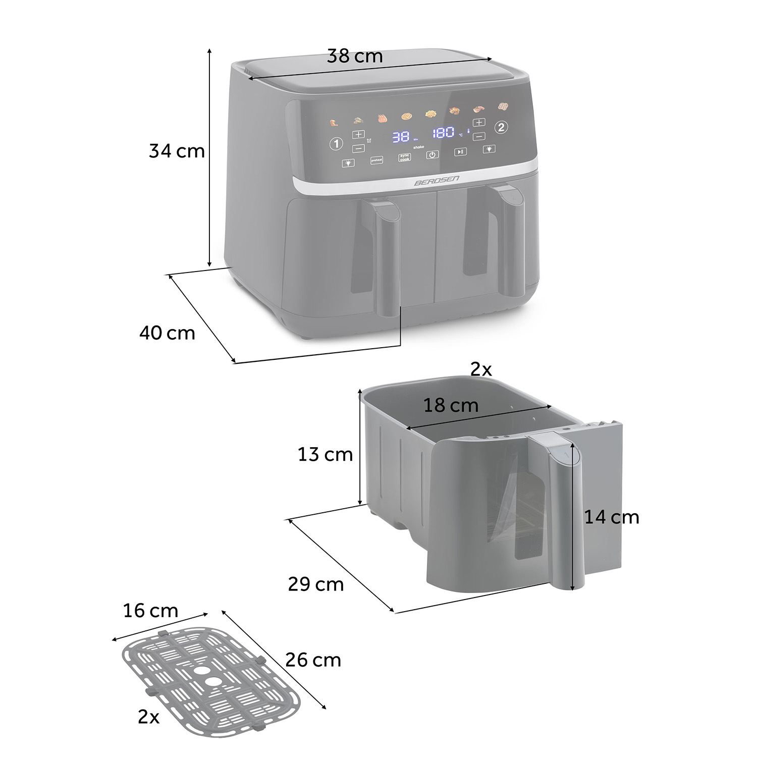 Berdsen BD-657 suur õhufritüür, must - Image 13