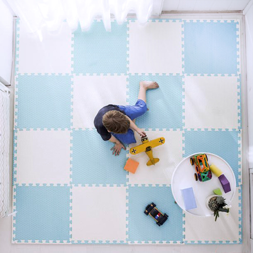 Ricokidsi suur vahtplastist puslematt 60x60 cm 4 tk sinine ja valge - Image 8