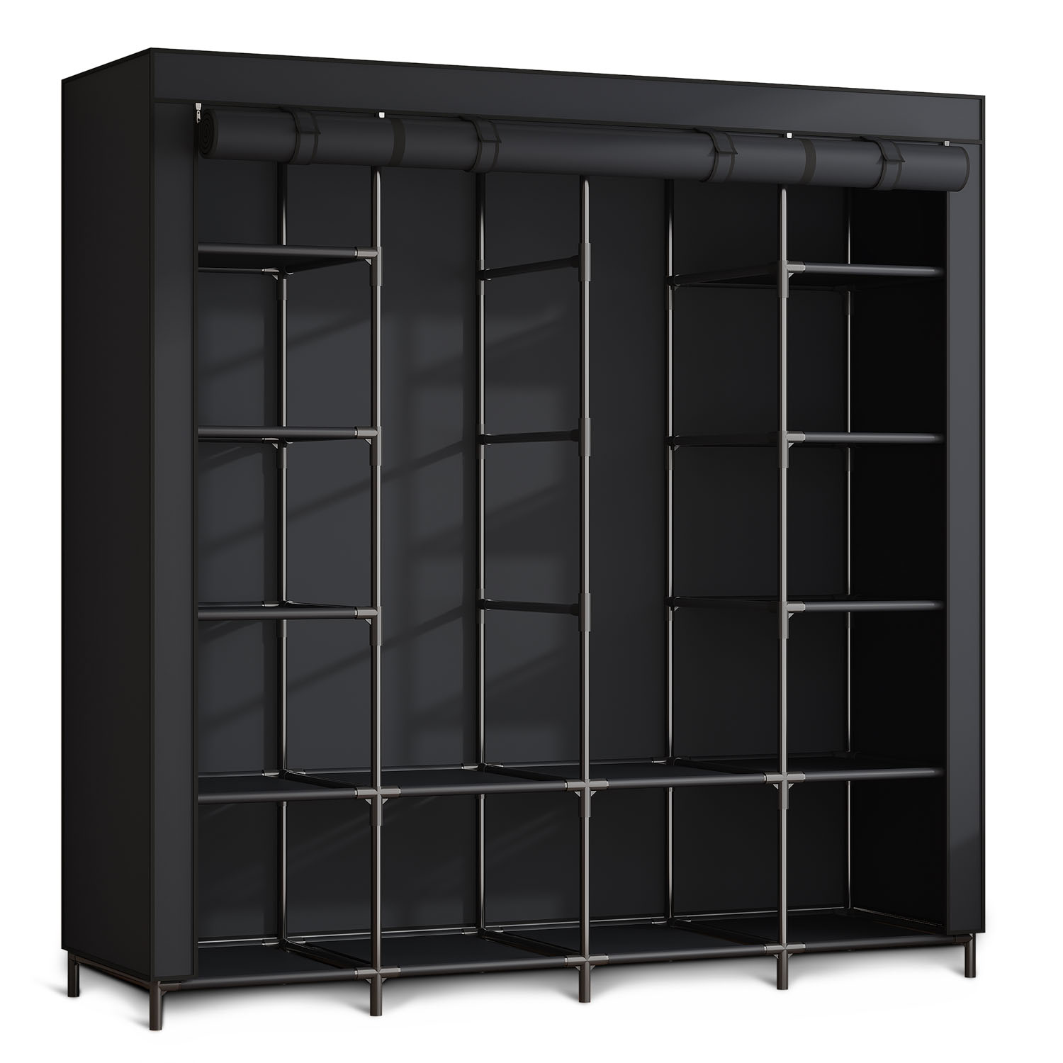 Suur tekstiilist riidekapp Massido MS-804 must - Image 6