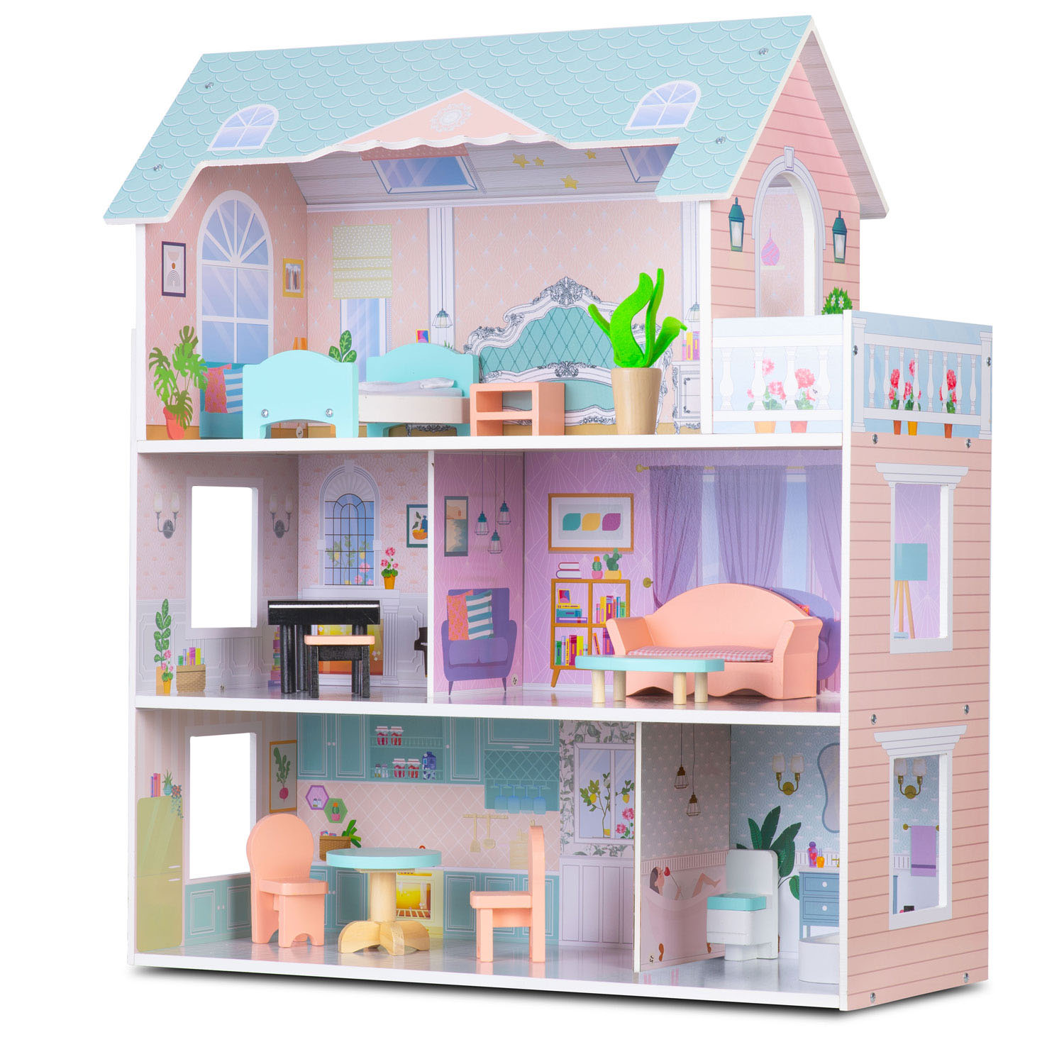 Suur puidust nukumaja 3-korruseline Ricokids RK-878 - Image 9