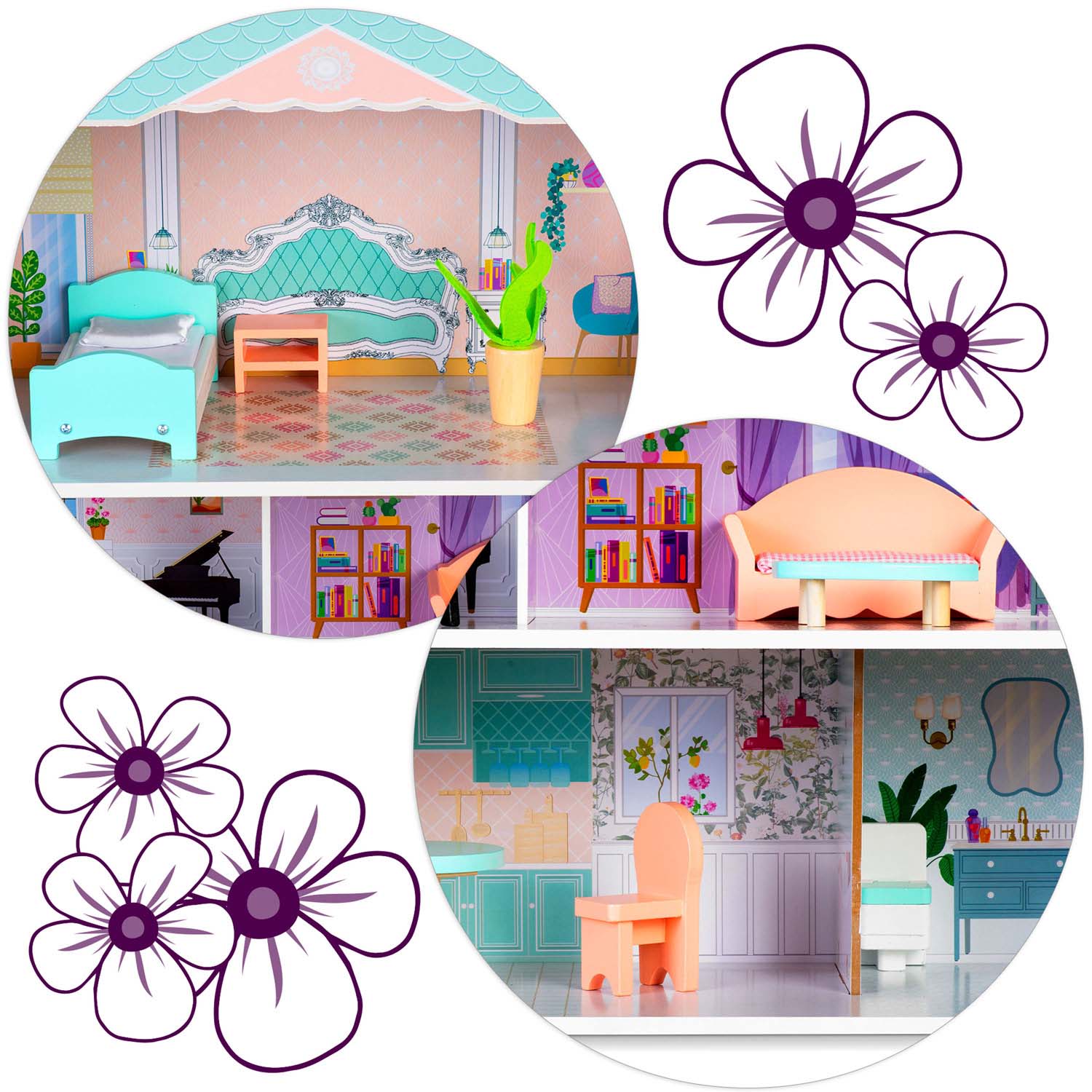 Suur puidust nukumaja 3-korruseline Ricokids RK-878 - Image 8