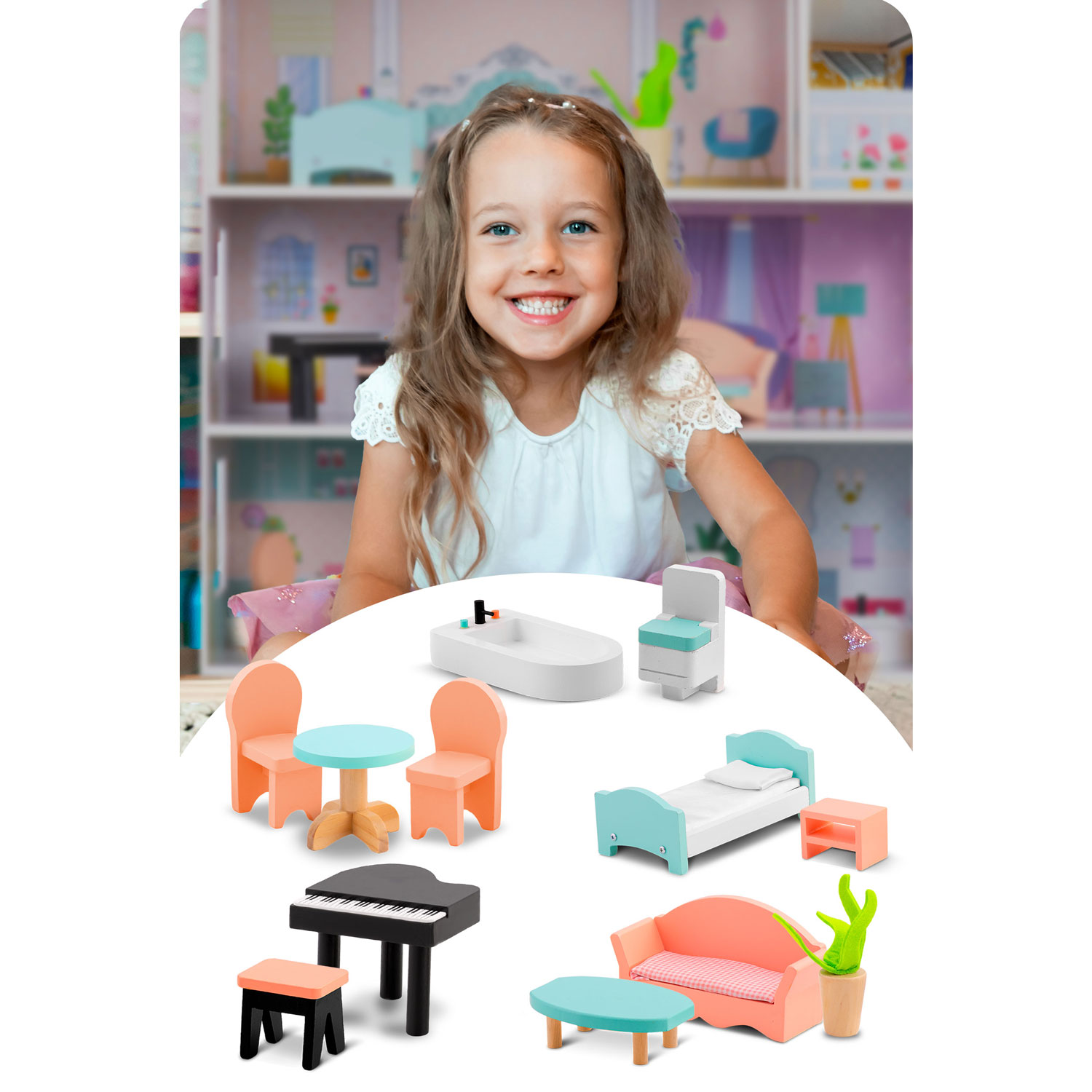 Suur puidust nukumaja 3-korruseline Ricokids RK-878 - Image 11