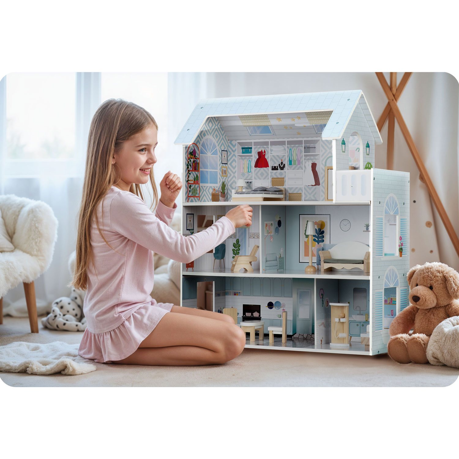 Suur puidust nukumaja 3-korruseline Ricokids RK-878 - Image 5