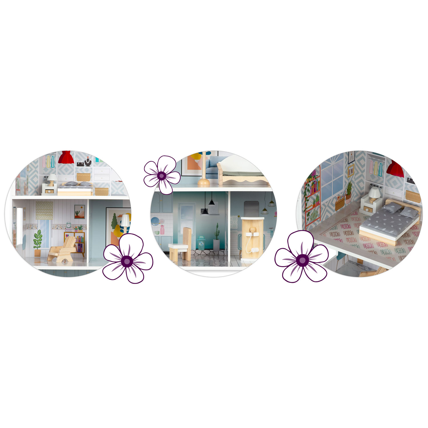 Suur puidust nukumaja 3-korruseline Ricokids RK-878 - Image 7