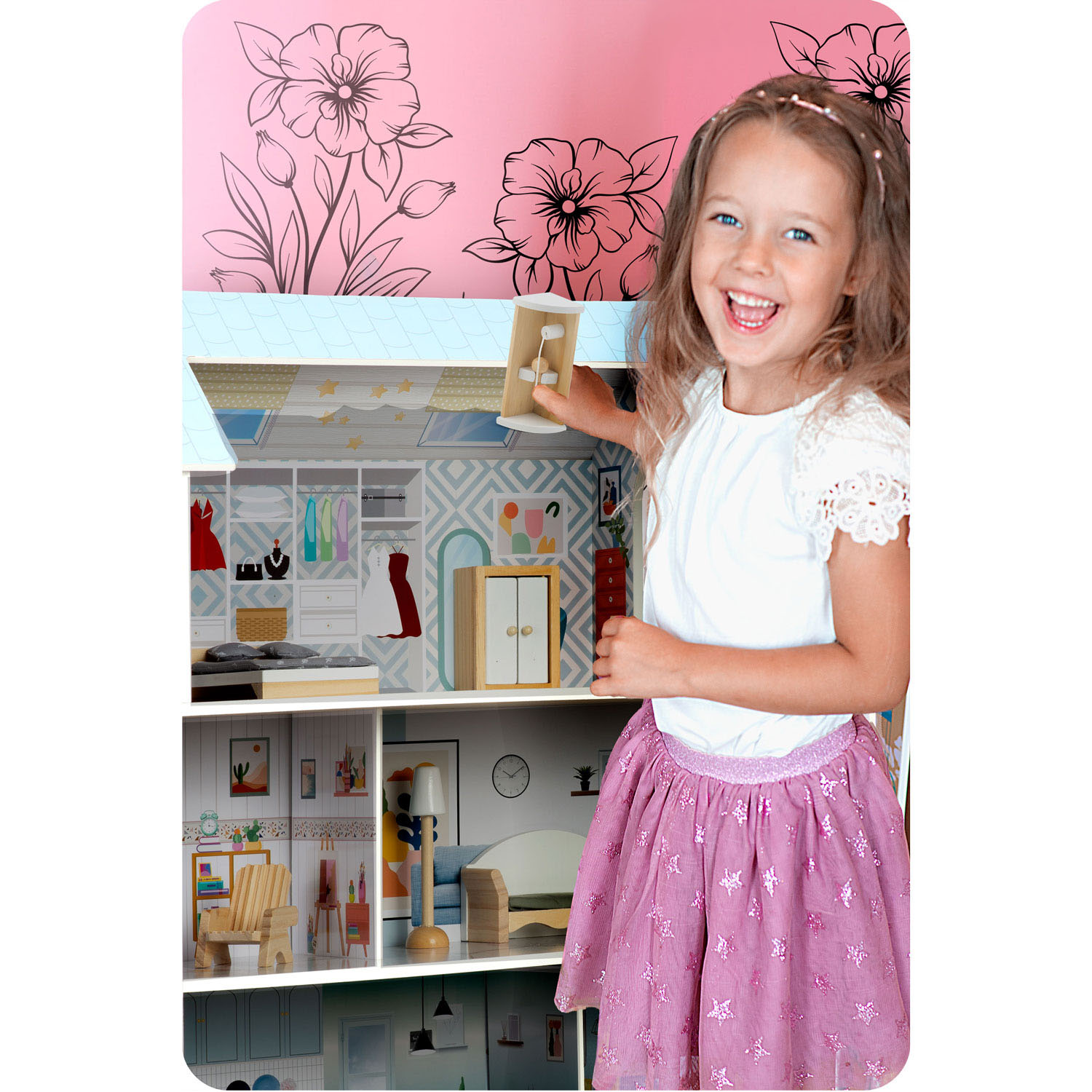 Suur puidust nukumaja 3-korruseline Ricokids RK-878 - Image 10