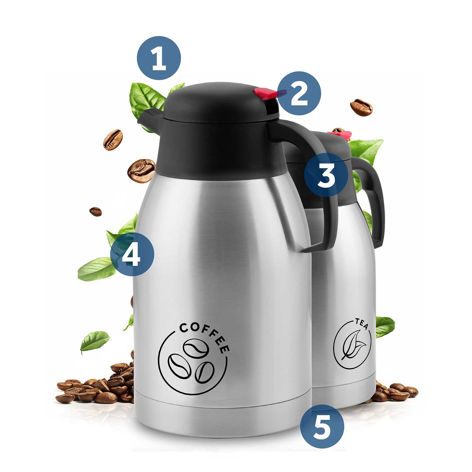 Berdsen BD-780 kohvi ja tee termoskannu komplekt (2 tk) - Image 6