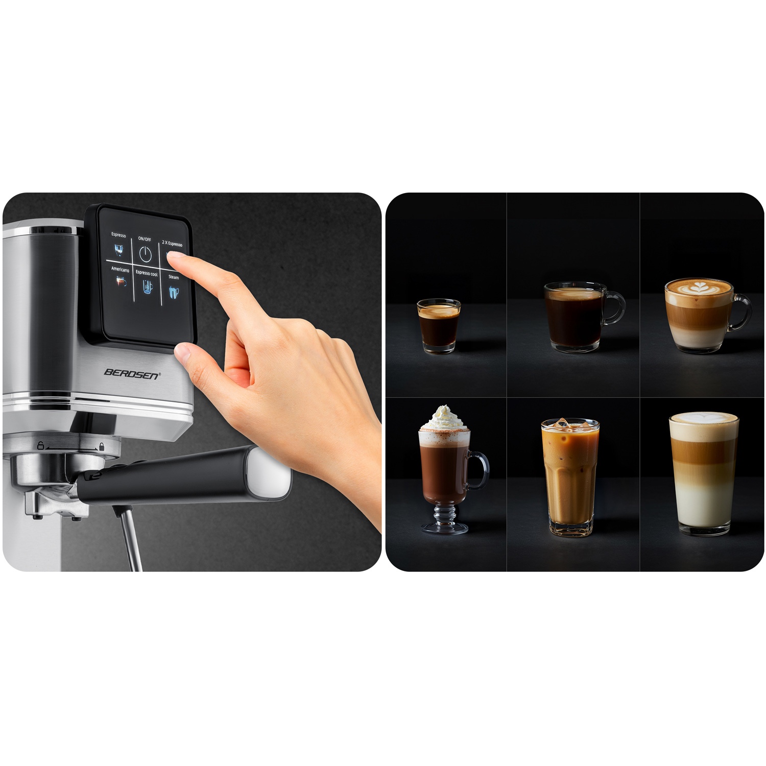 Berdsen BD-770 20 baari espressomasin, hõbedane - Image 15